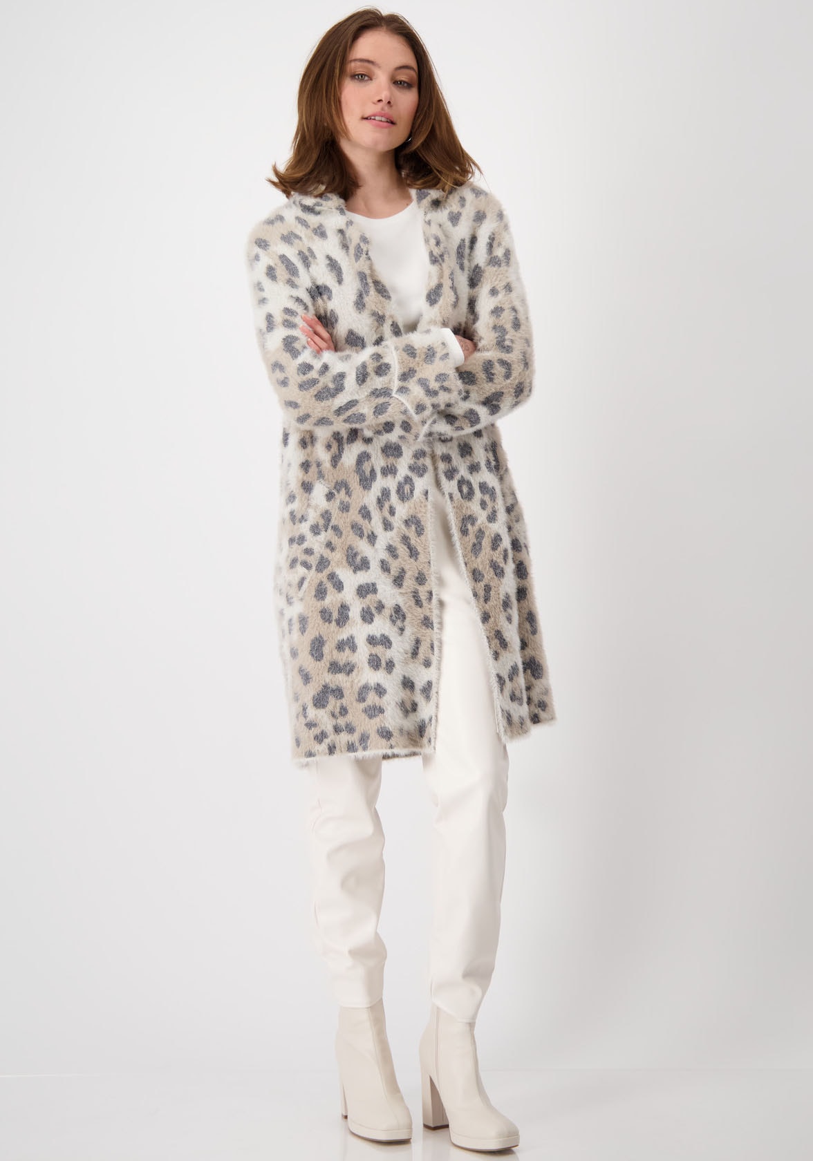 Monari Strickjacke, mit Animalprint günstig online kaufen