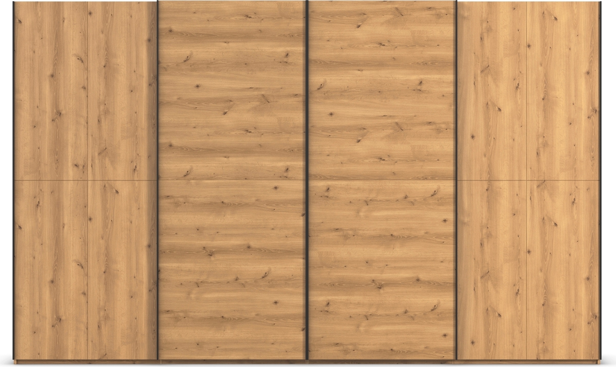 rauch Schwebetürenschrank »Kleiderschrank Schrank Garderobe Schlafzimmerschrank SCALE-WOOD«, senkrecht geteilte Türen in robuster massiver Asteiche MADE IN GERMANY