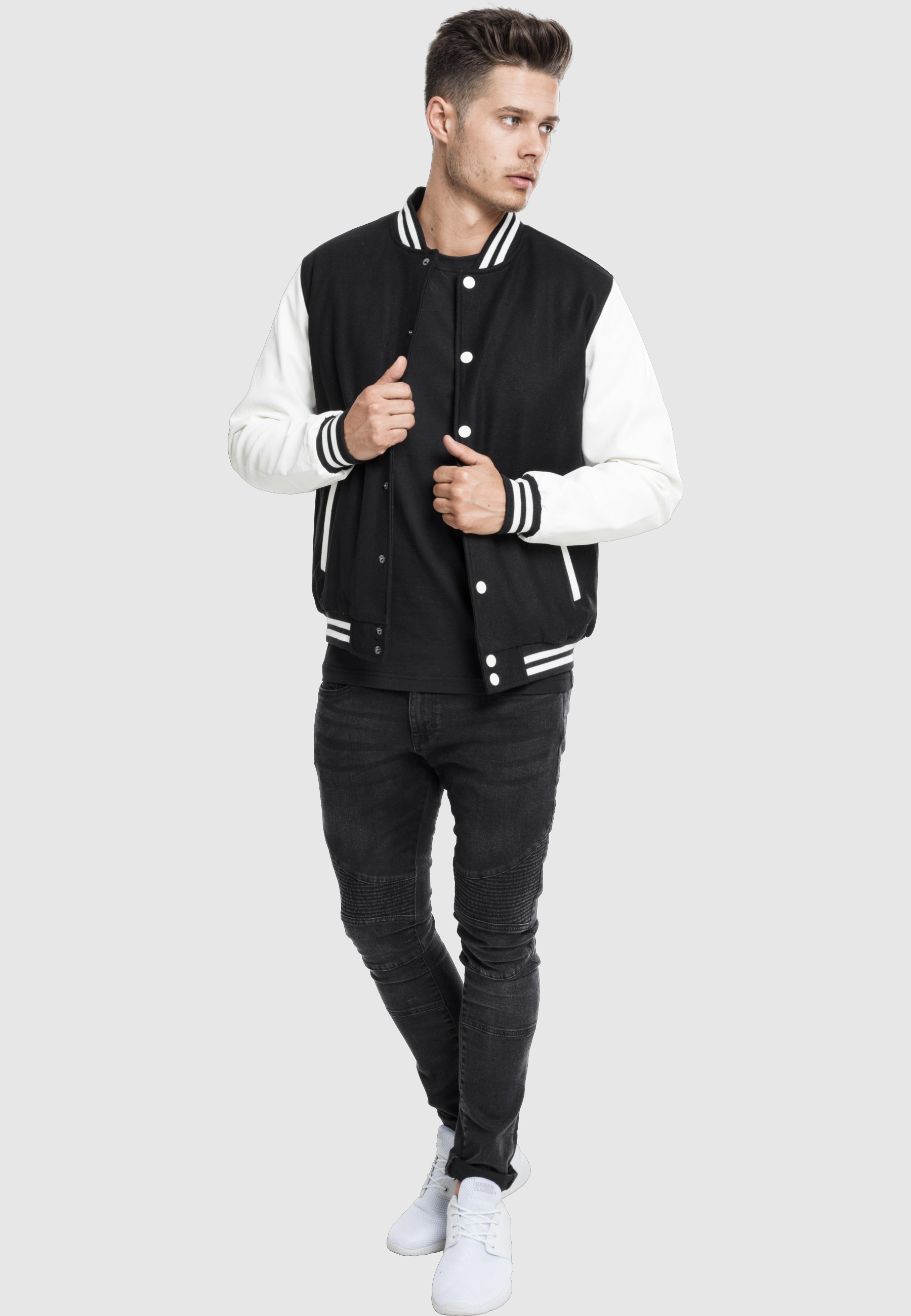 URBAN CLASSICS Allwetterjacke »Urban Classics Herren Oldschool College Jacket« 1 Stk. tlg. ohne Kapuze
