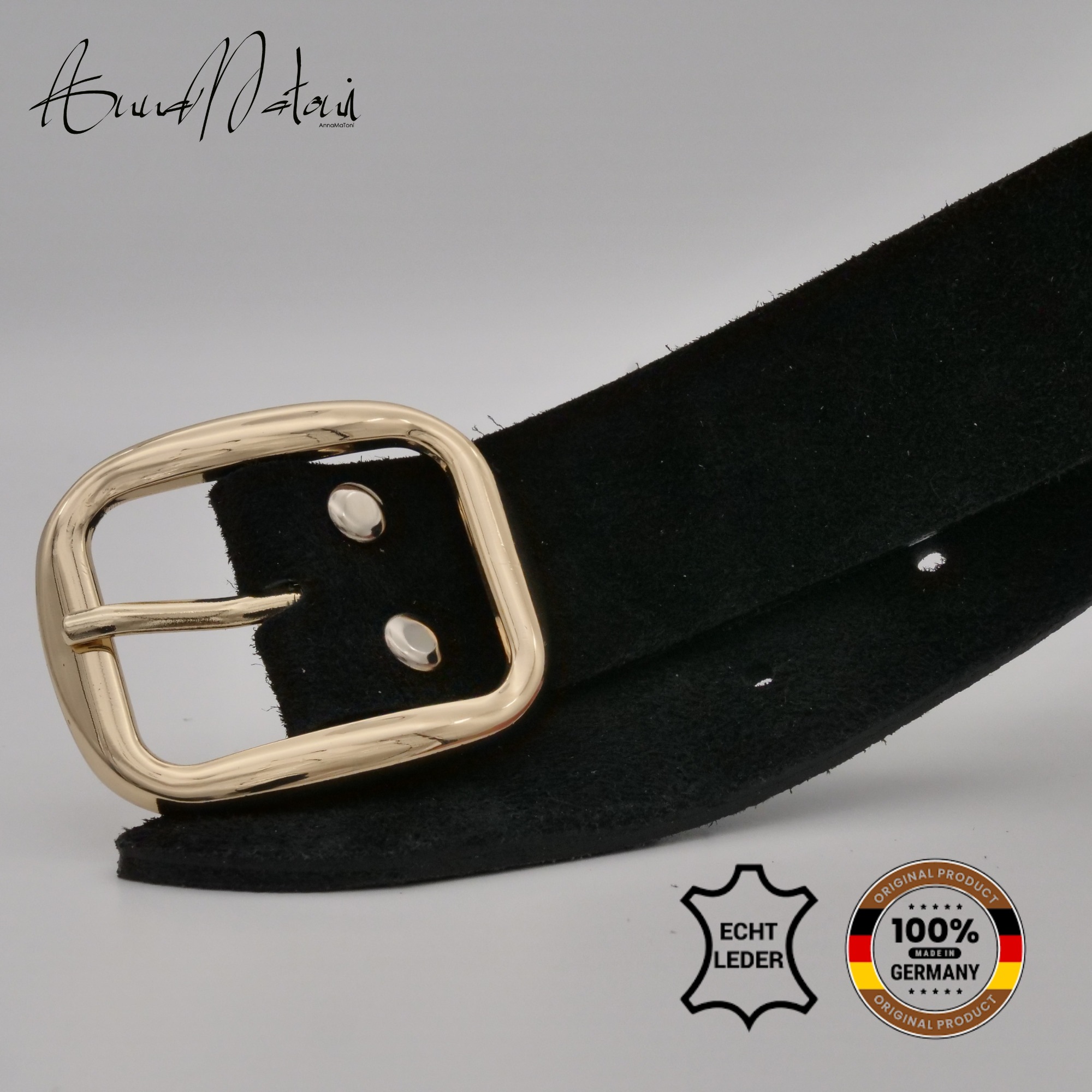 AnnaMatoni AnnaMatoni Leather Belt Black 100cm 2