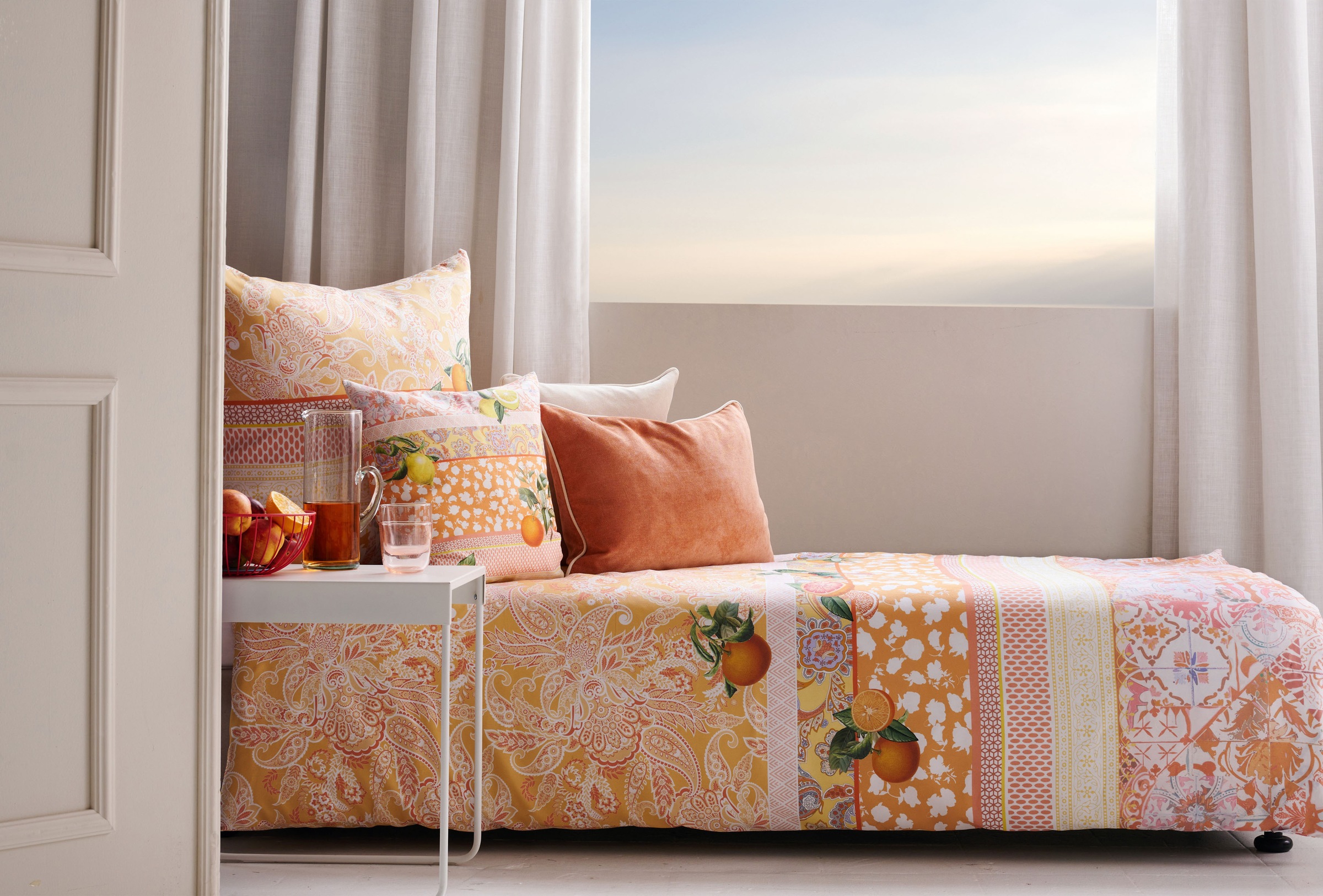APELT Bettwäsche »Aurora Gots«, Paisley Design mit Streifen und Orangen