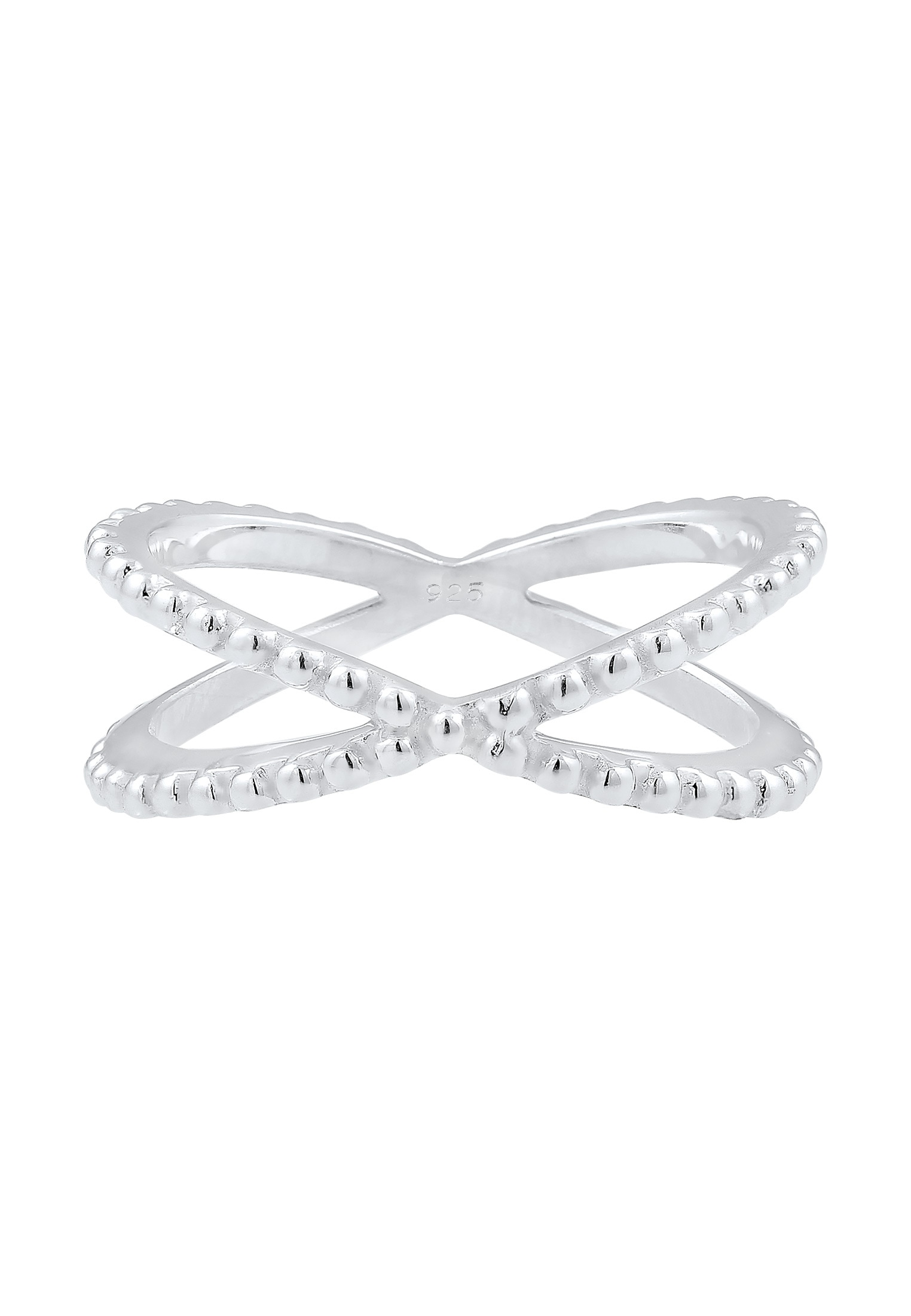 Elli Fingerring »Wickelring Criss Cross Kugel 25 Silber«