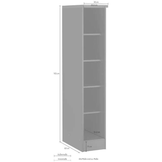 HELD MÖBEL Küchenregal »Colmar«, 30 cm breit, 165 cm hoch, 4 verstellbare  Einlegeböden, viel Stauraum | Sale bei BAUR