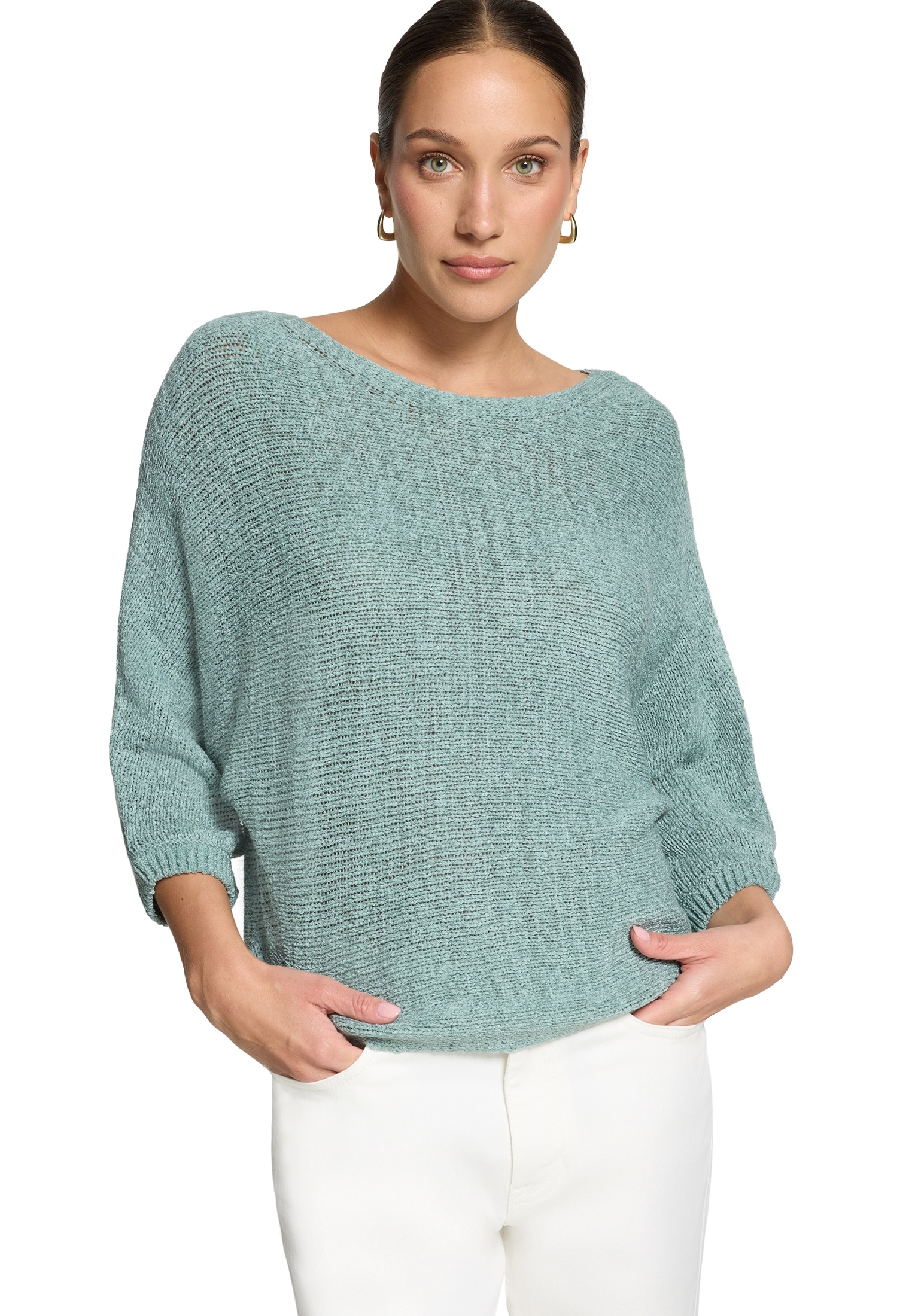 Zero Strickpullover "Damen mit Fledermausärmeln" 1 Gerippt günstig online kaufen