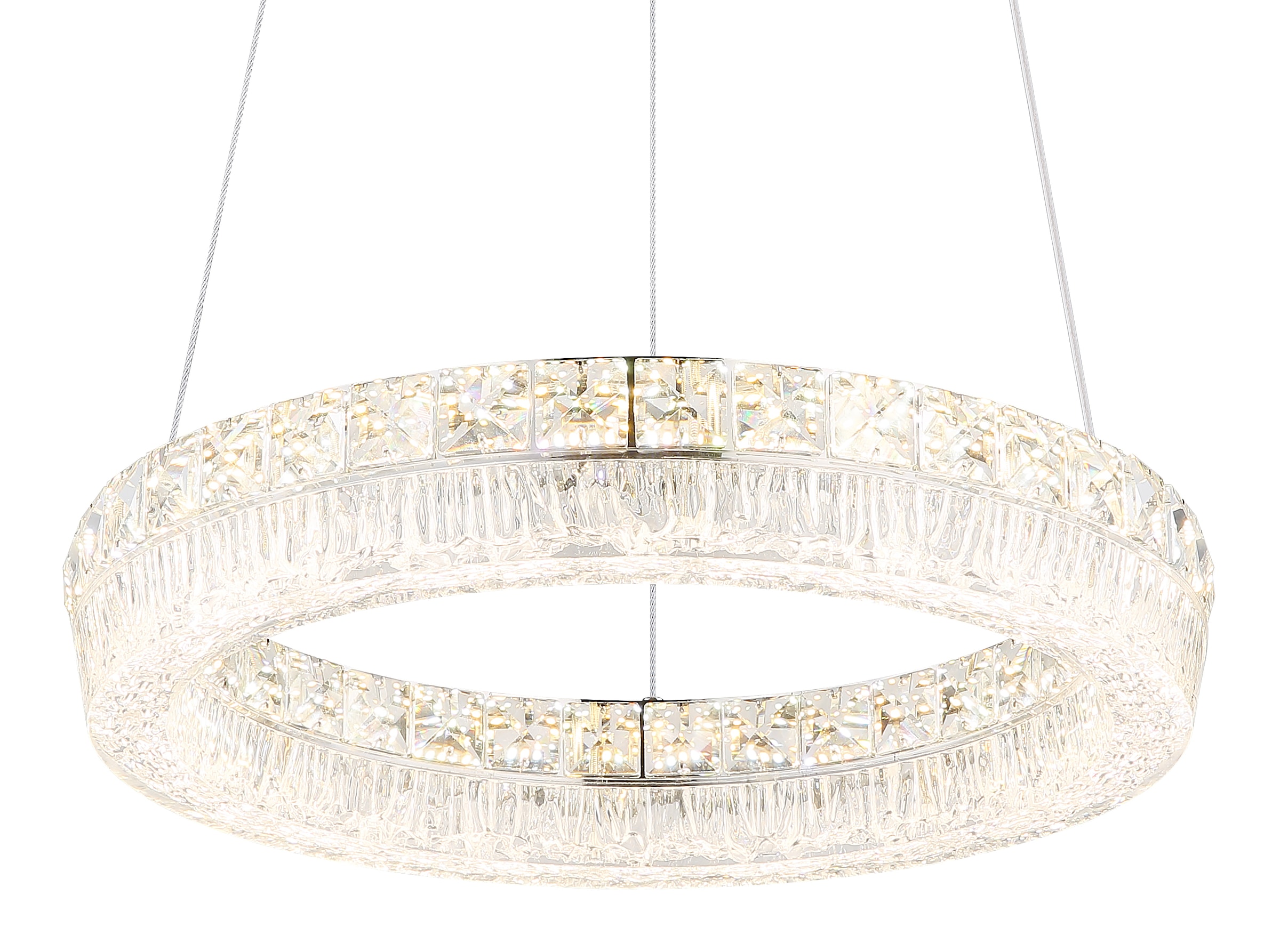 GLOBO LIGHTING Hängeleuchte »LAUREL« LED-Modul 1 Stk. Verchromte Hängeleuchte mit Acryl und Glaskristallen, dimmbar, LED 24W