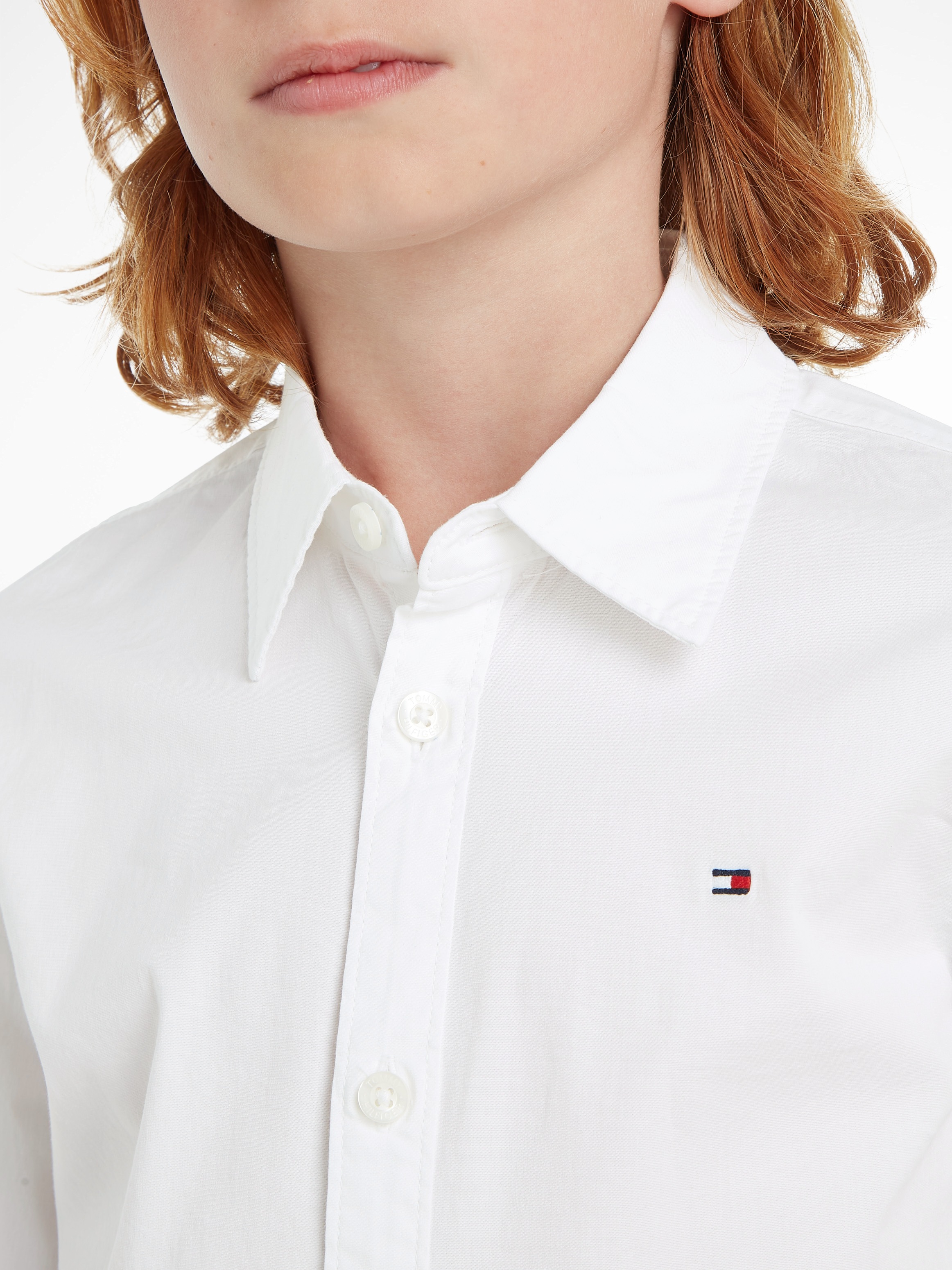 Thumbnail - Tommy Hilfiger Langarmhemd "SOLID STRETCH POPLIN SHIRT L/S" für Jungen