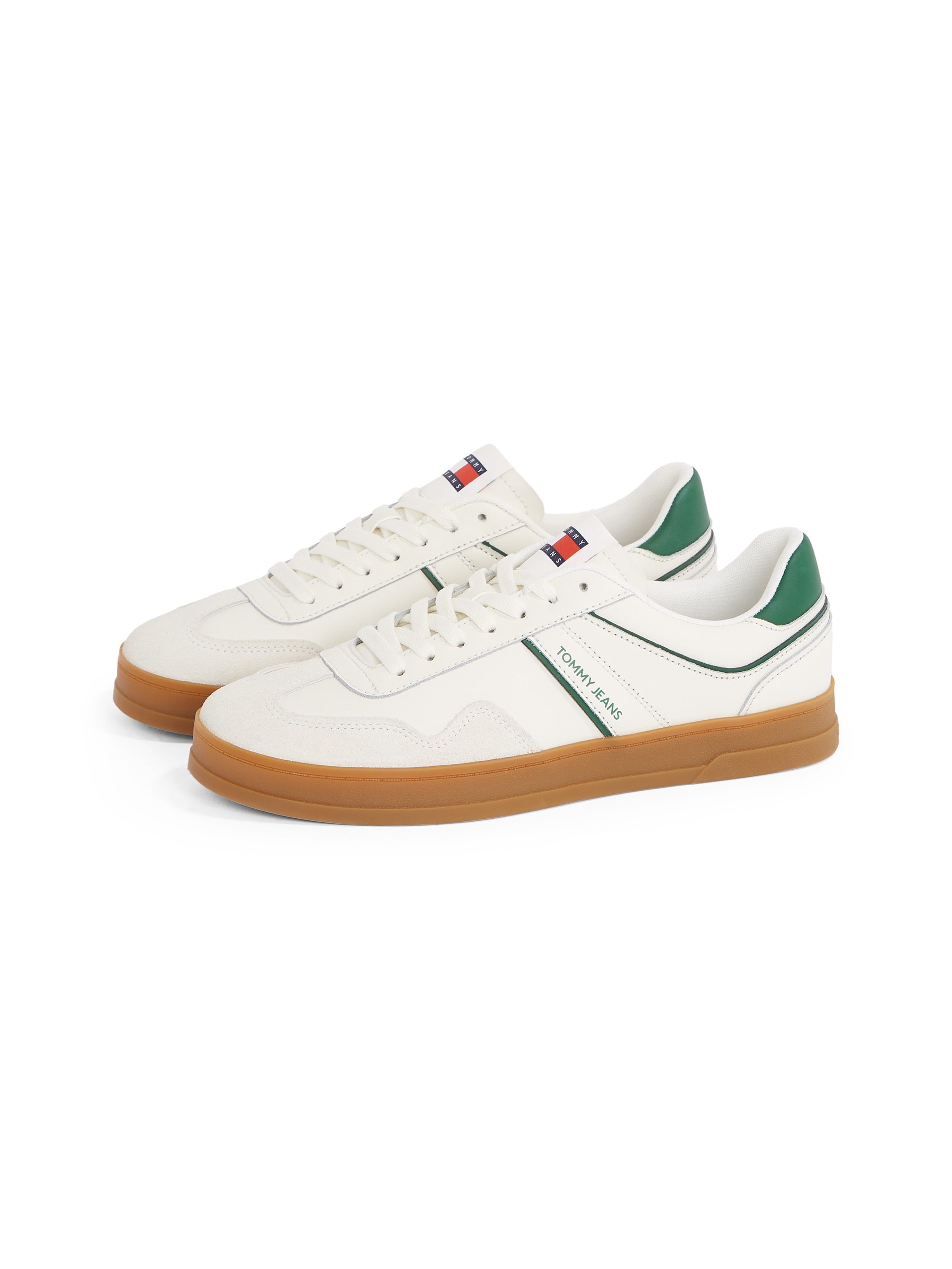 Tommy Jeans Plateausneaker "THE GREENWICH LEATHER", Freizeitschuh, Halbschuh, Schnürschuh mit kontrastfarbenen Details