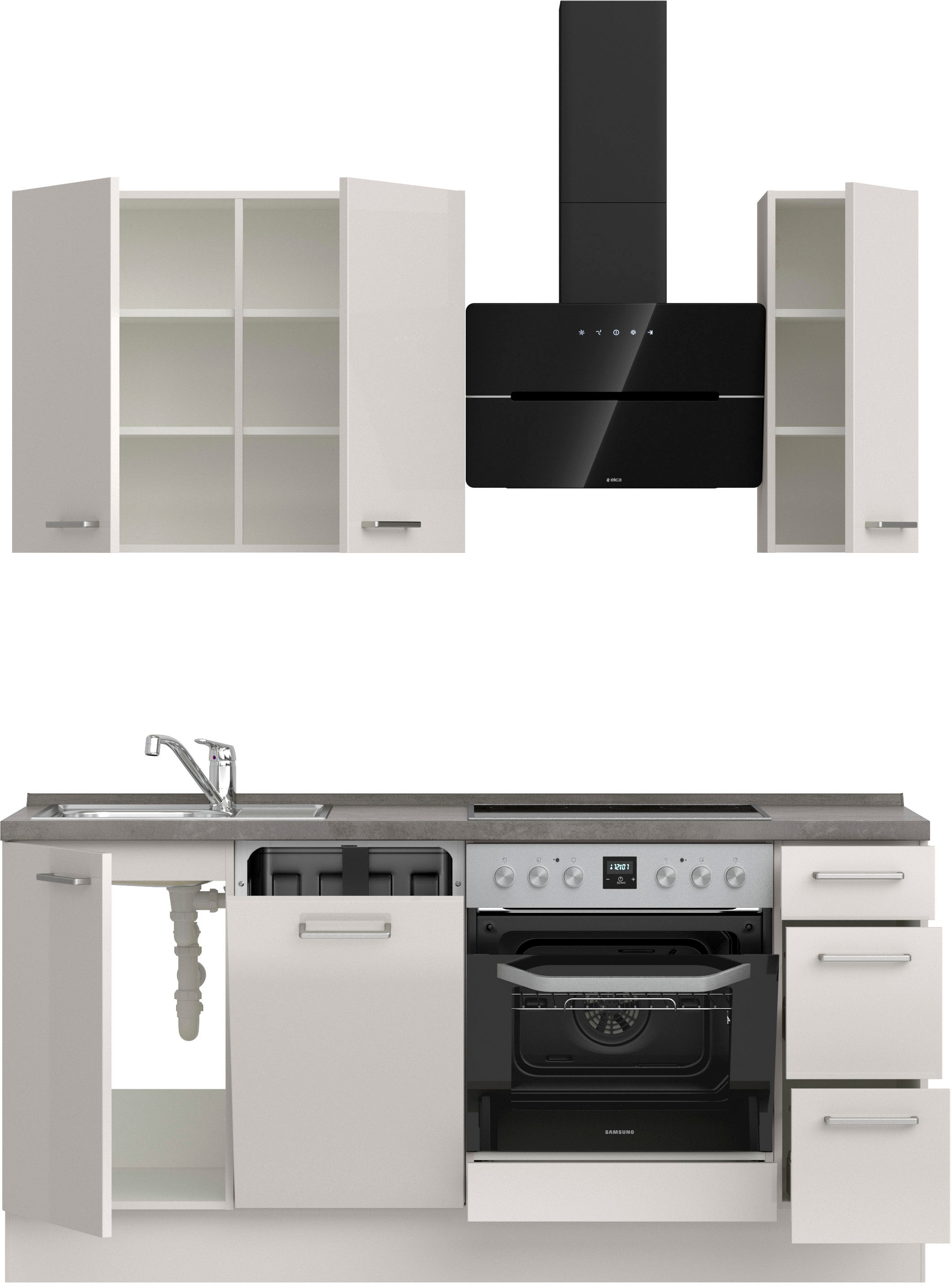 nobilia® Küchenzeile »"Flash II"«, vormontiert, Ausrichtung wählbar, Breite 180 cm, wahlw. mit E-Geräten