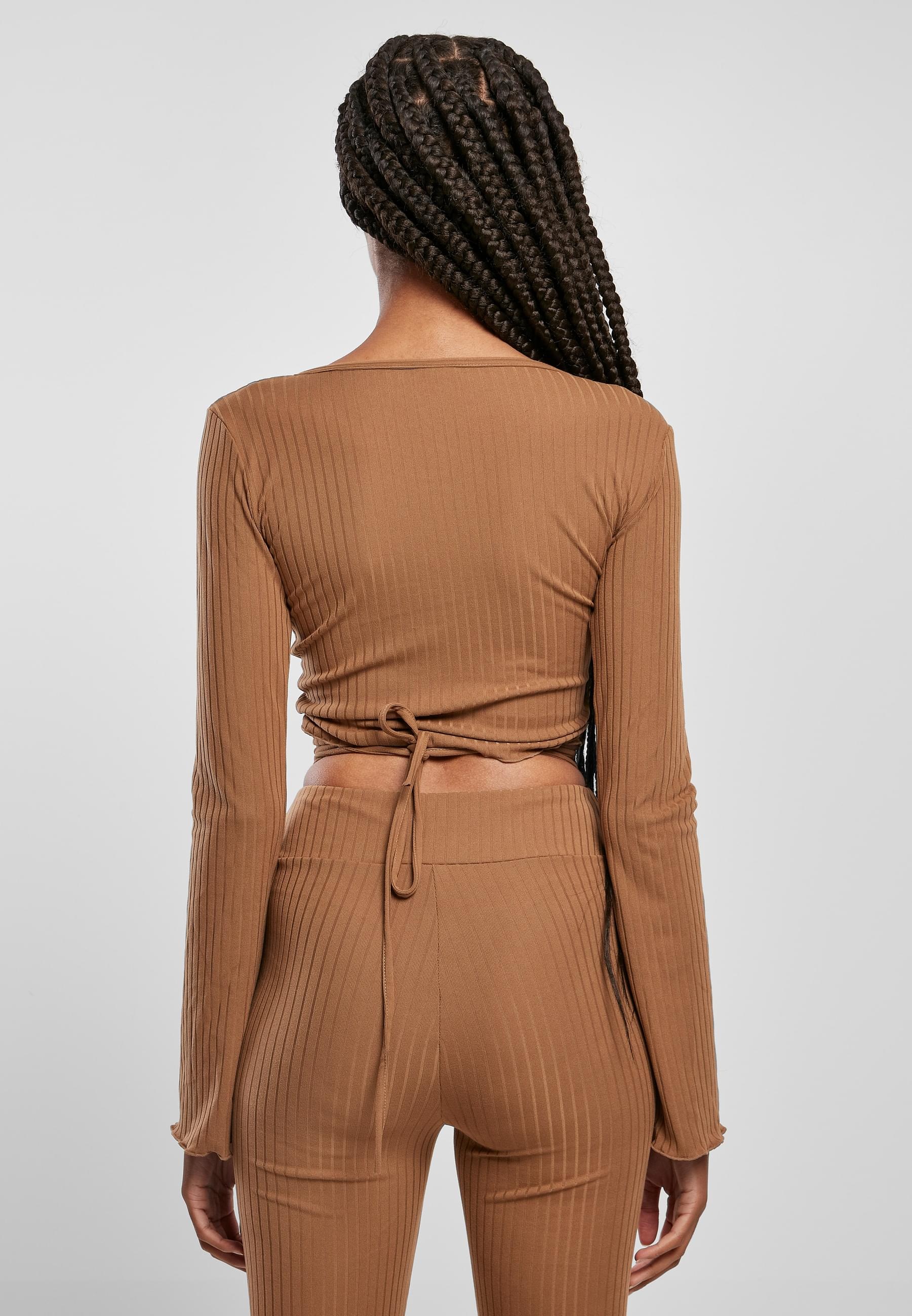 URBAN CLASSICS Longsleeve »Urban Classics Damen Ladies Cropped Rib Wrapped Longsleeve«, (1 tlg.)
