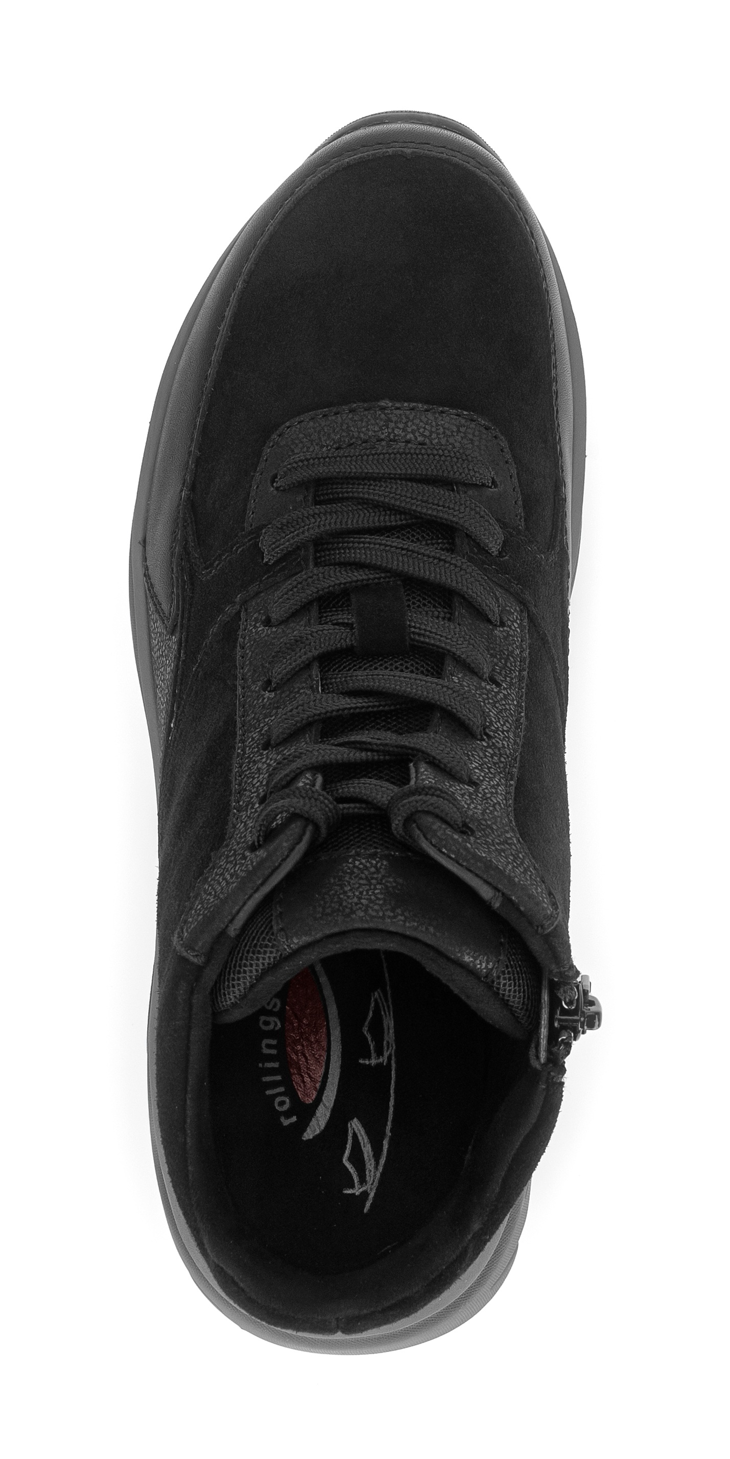 Gabor Rollingsoft Keilsneaker, Schnürboots, High Top-Sneaker, Komfortschuh, gepolsterter Schaftrand