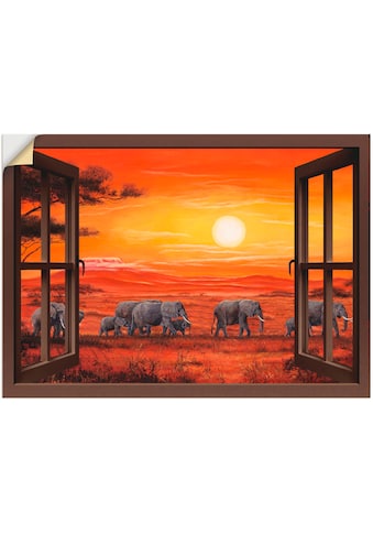 Artland Paveikslas »Fensterblick - Elefantenhe...