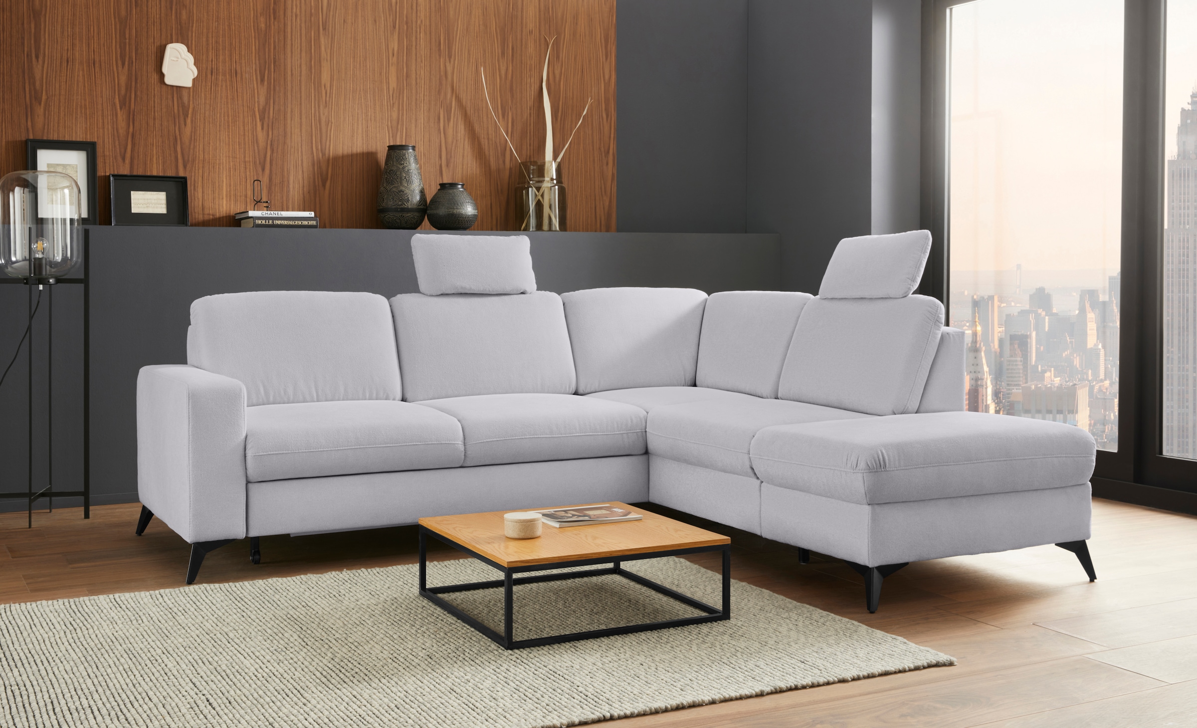 Places of Style Ecksofa "Lolland L-Form", Wahlweise mit Bettfunktion und St günstig online kaufen