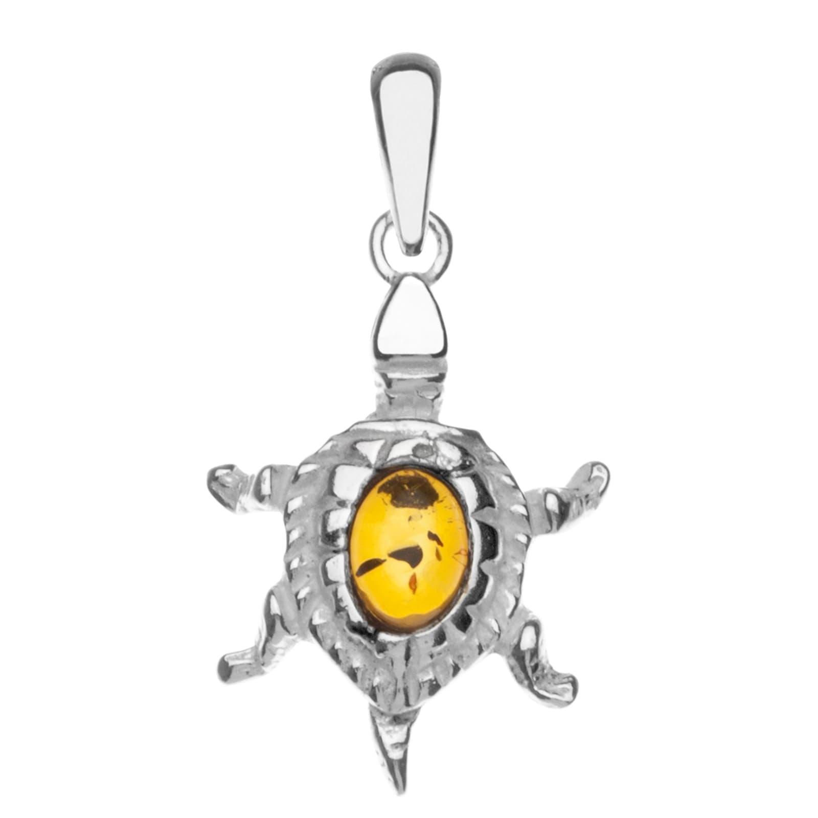 Kettenanhänger OSTSEE-SCHMUCK "- Schildkröte - Silber 925/000 - Bernstein" Gr. 32, silber (silber 925, silberfarben, weiß), Schmuckanhänger, Damen, Silber 925 (Sterlingsilber), Kettenanhänger