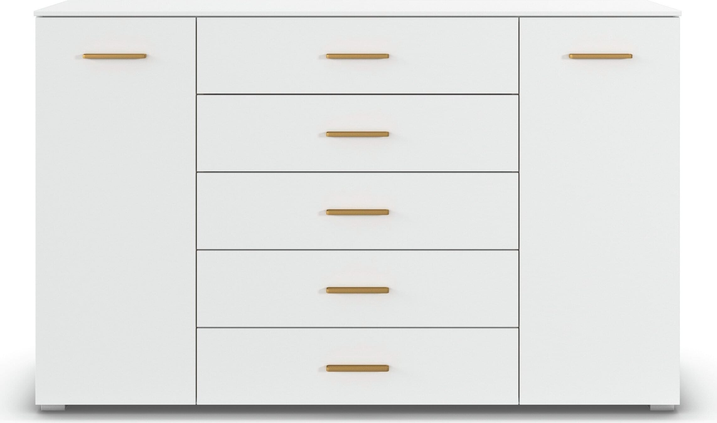 OTTO home Kombikommode »Sideboard Schubkommode Kommode SCHNELLMONTAGESYSTEM ZELLARA« 2-türig 4 geräumige Schubladen, Griffe Gold aus Metall MADE IN GERMANY