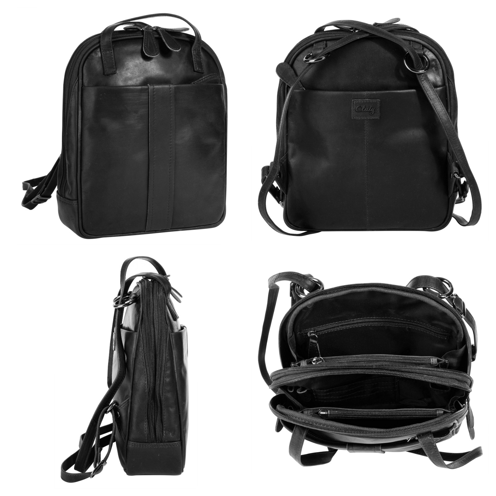 Cluty Cityrucksack, echt Leder