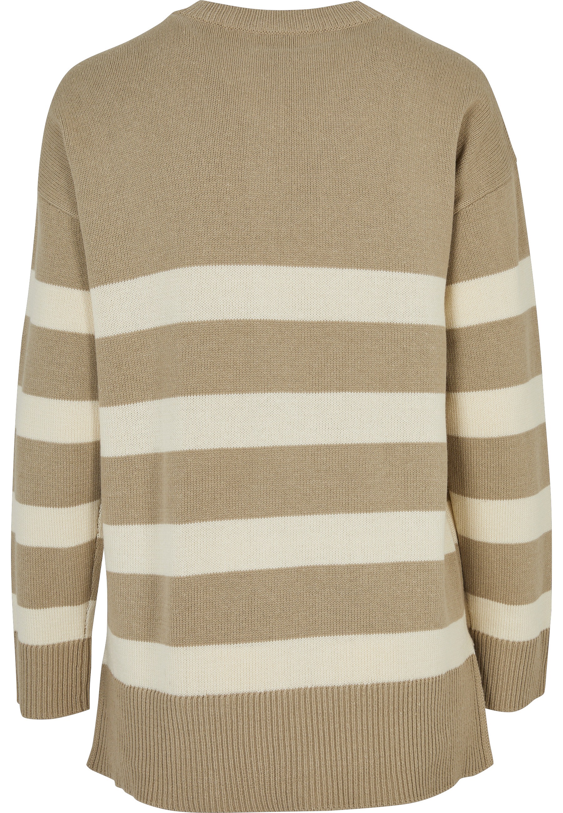 URBAN CLASSICS Fleecepullover "Urban Classics Damen Ladies Striped Knit Cre günstig online kaufen