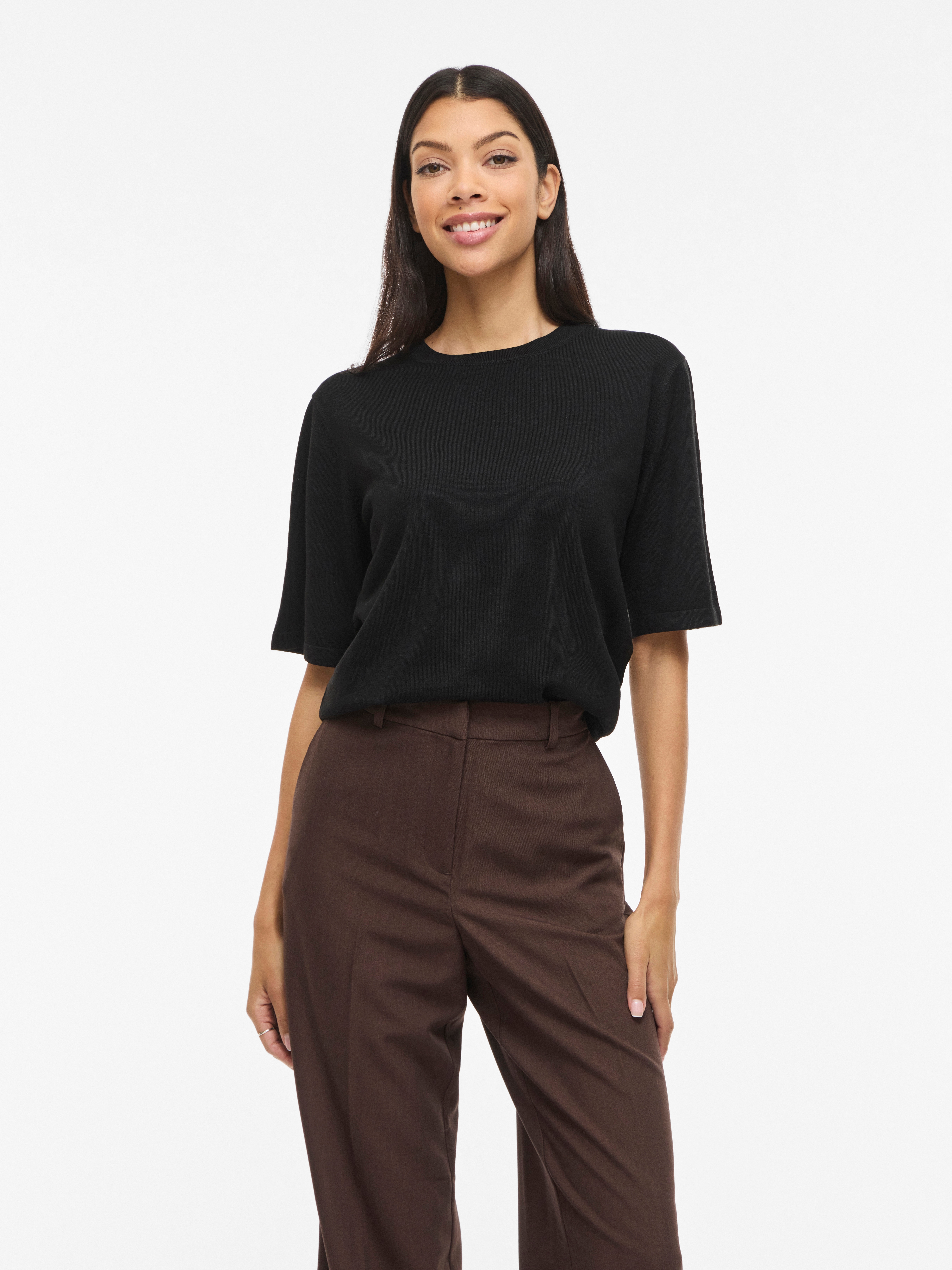 Vila Kurzarmpullover "VIMALU O-NECK 2/4 KNIT TOP-NOOS"