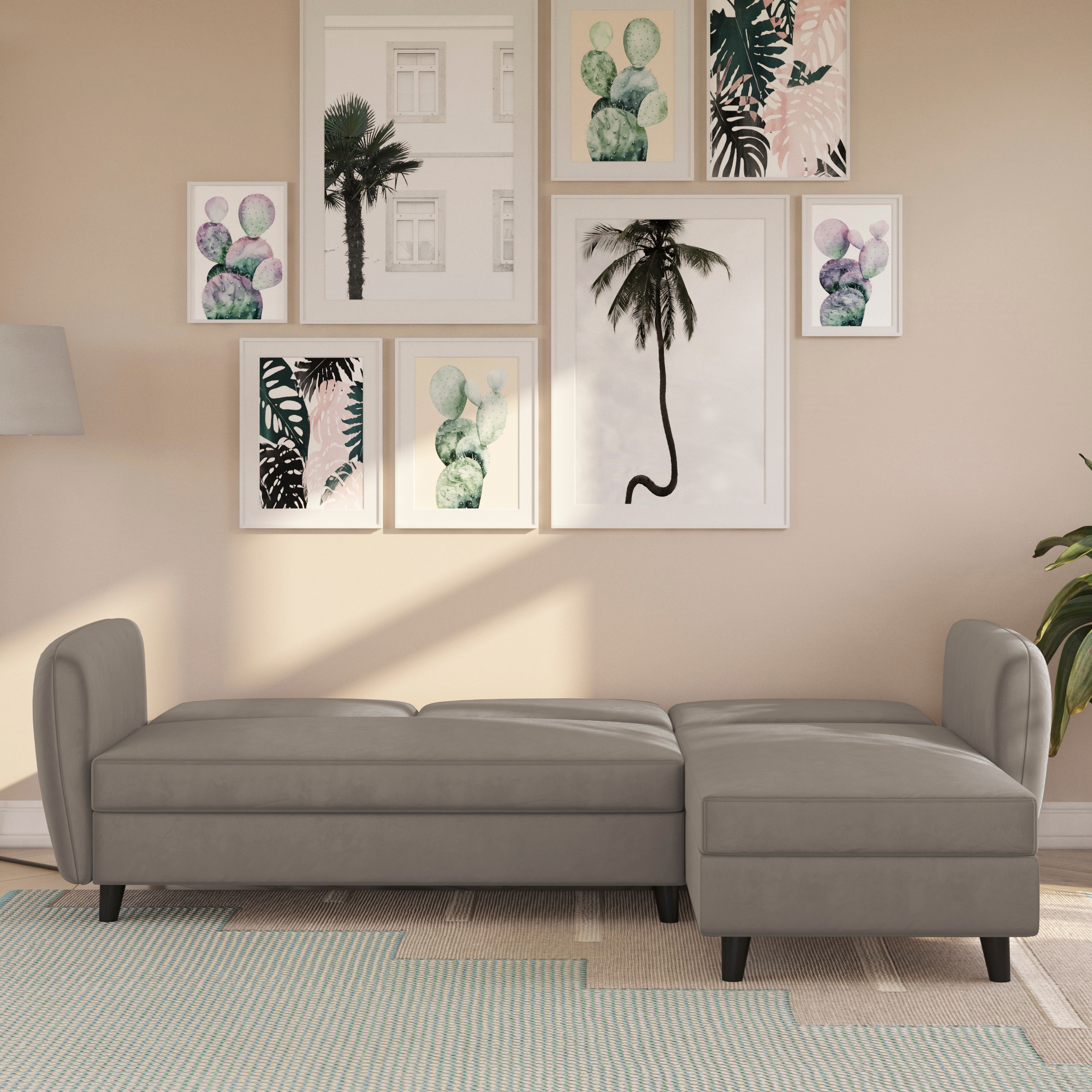 Dorel Home Ecksofa »Perry, L-Form,«, Rückenlehne, verschiedene Farbvarianten, Sitzhöhe 43 cm, Breite 219 cm