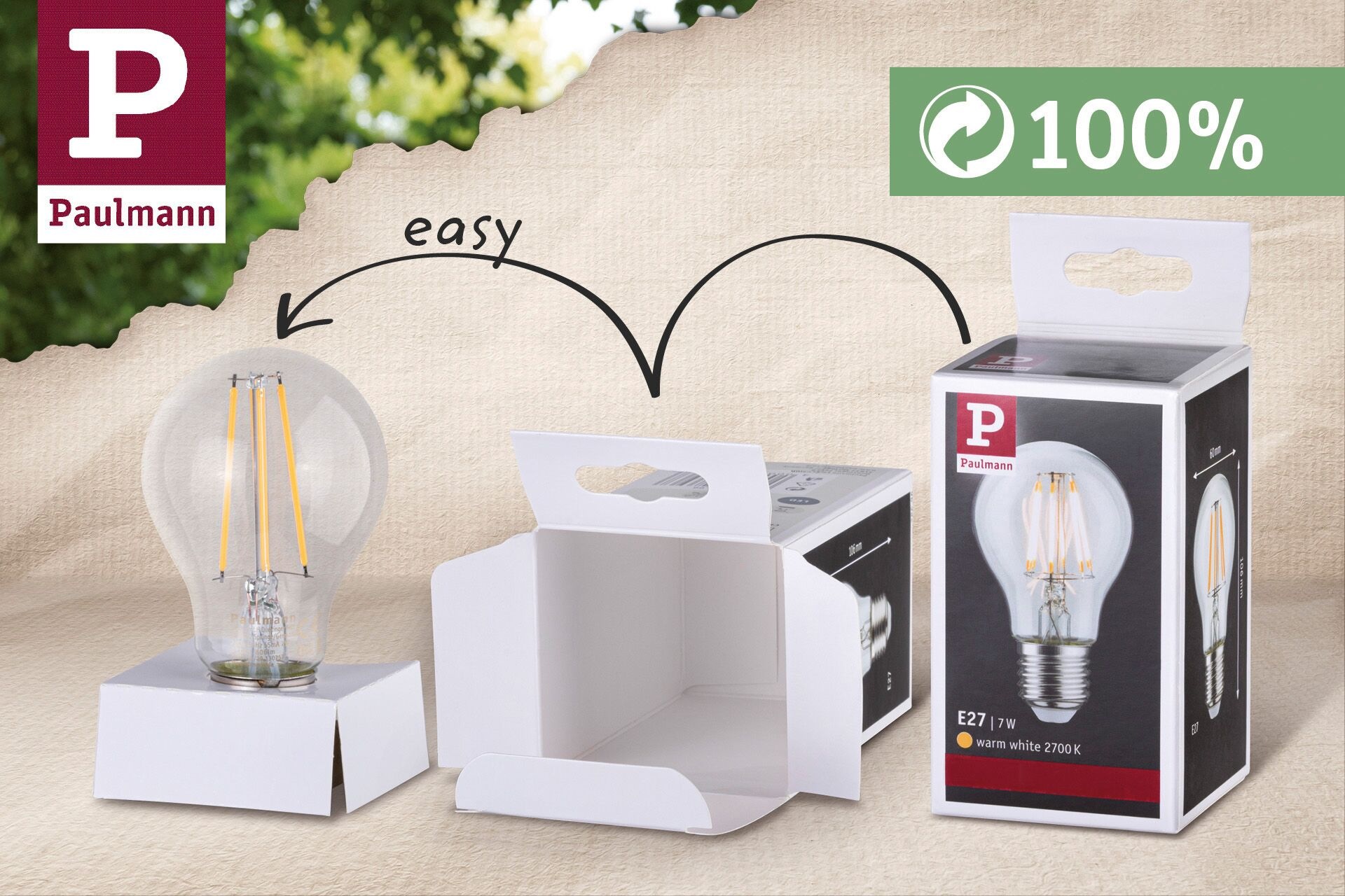 PAULMANN LED-Leuchtmittel "Eco-Line Filament 230V LED Birne E27 1055lm 5,7W 3000K dimmbar Klar", Energieeffizienz: B (A-G), transparent, L:10,5cm Ø:6cm, Leuchtmittel 3