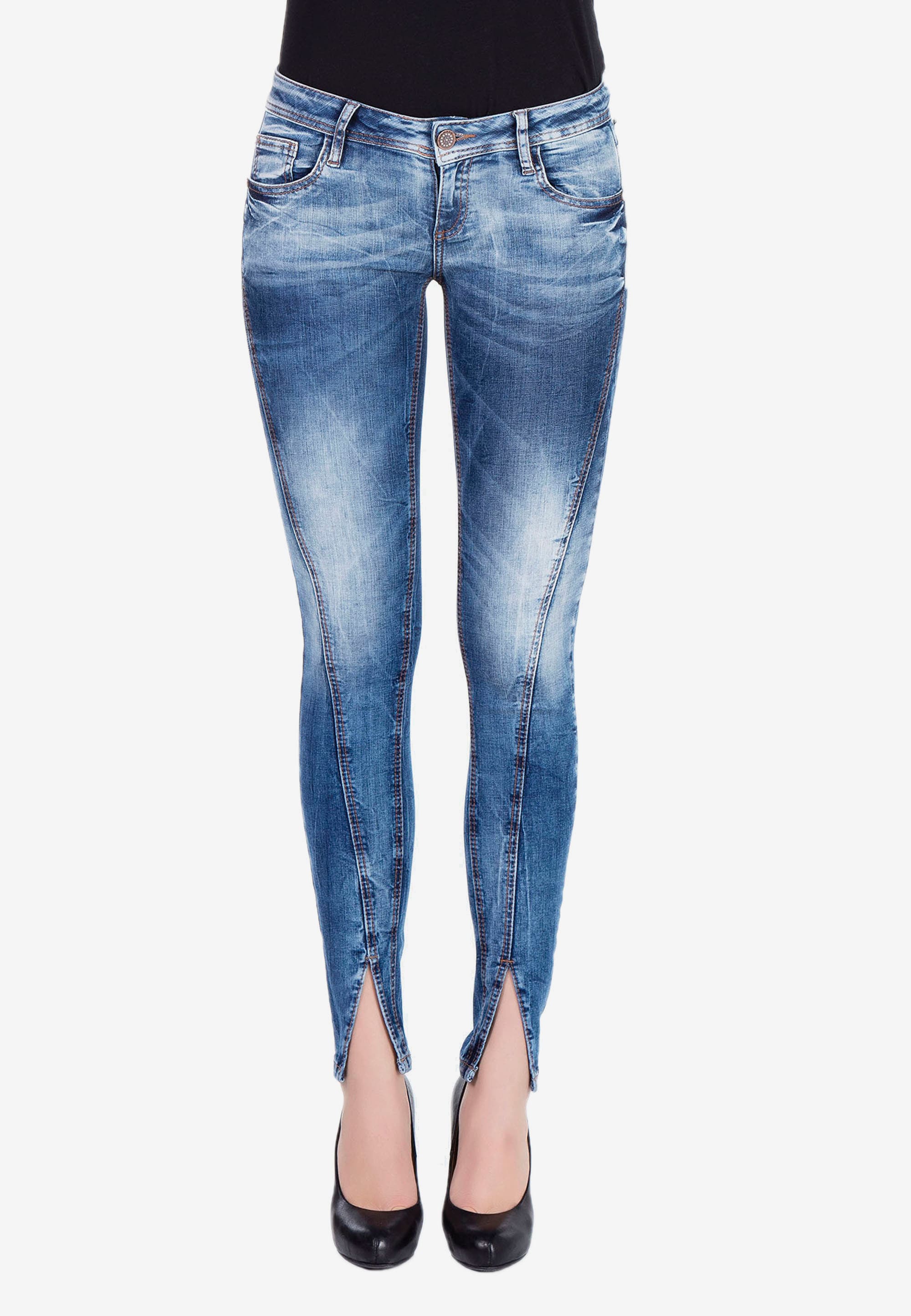 Slim-fit-Jeans, mit trendiger Ziernaht