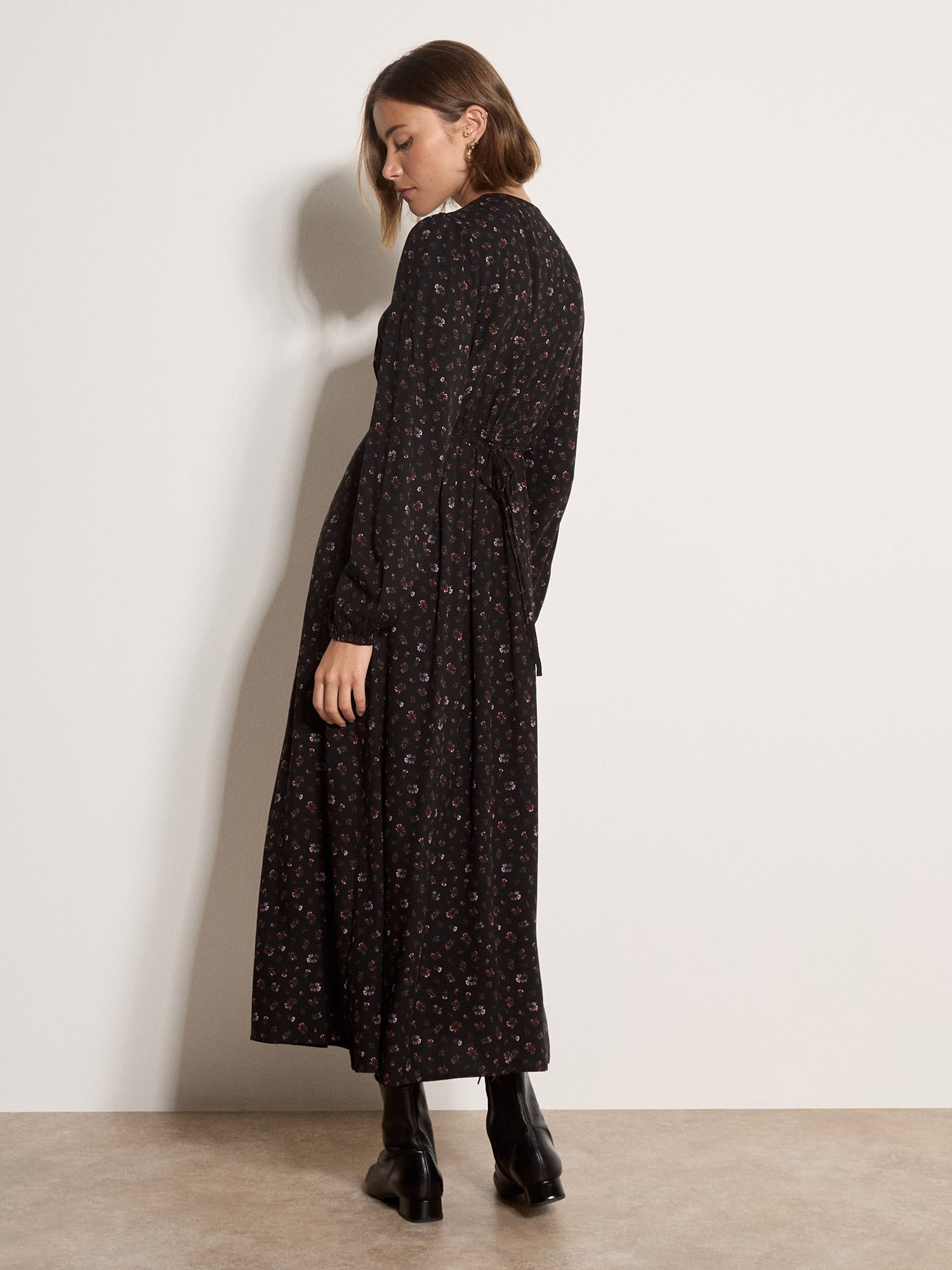 Apricot Midikleid »Wadenlanges-Tee-Kleid« mit Blumenprint