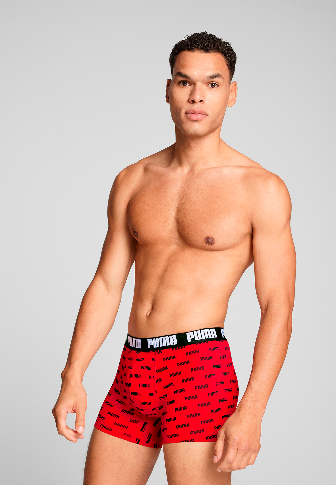 PUMA Boxershorts »PUMA MEN EVERYDAY LOGO PRINT BOXERS 2P«, (2er Pack), 1x uni und 1x allover Logodruck