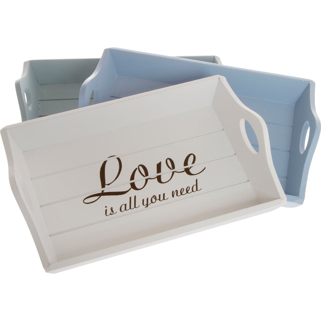 Myflair Möbel & Accessoires Tablett »Love is«, (Set, 3 tlg.)