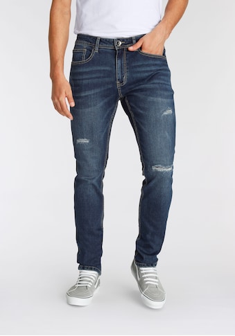 AJC Straight-Jeans su Abriebeffekten an de...