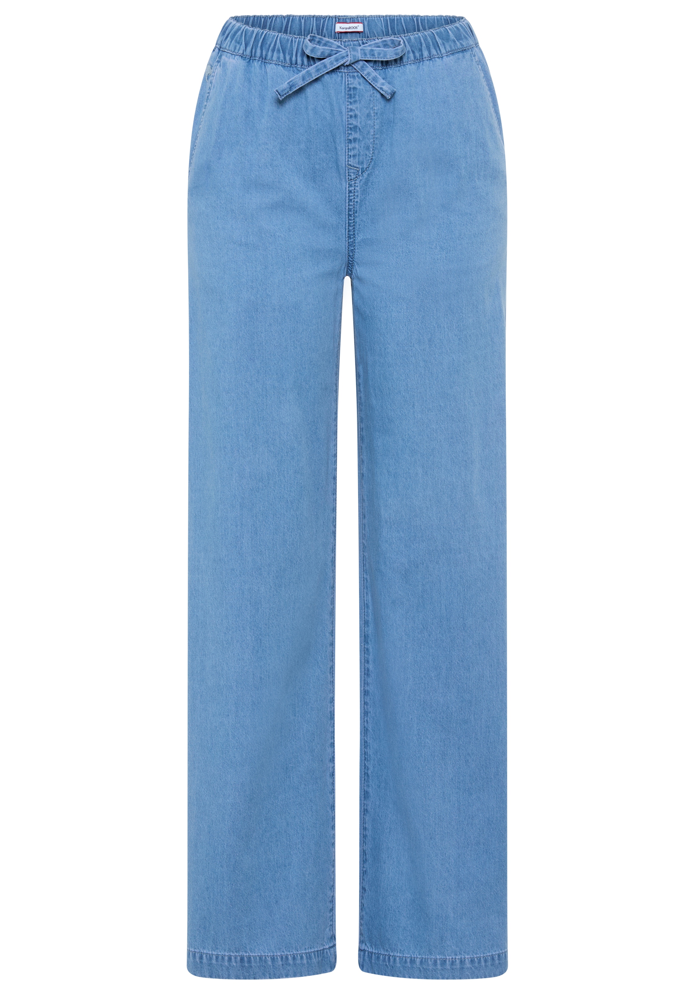 KangaROOS Weite Jeans weiteres Bein, hohe Leibhöhe, elastischer Bund mit Gummizug