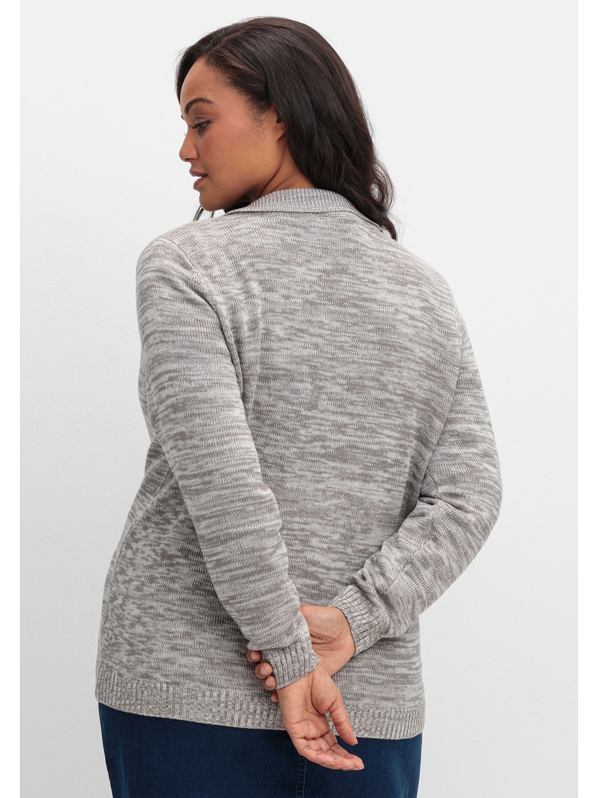 Sheego Strickjacke »Große Größen«, mit Polokragen