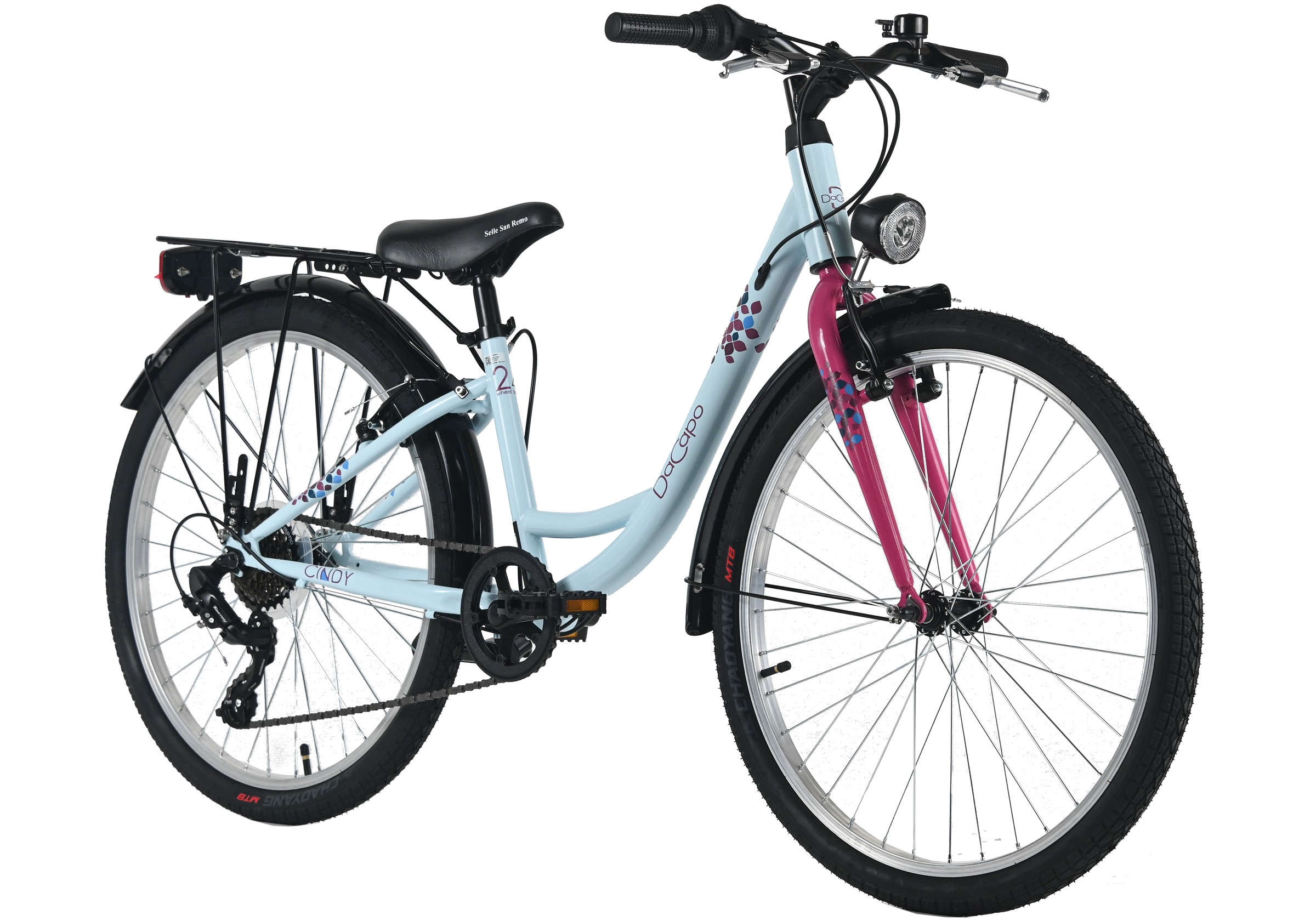 Dacapo Kinderfahrrad »24" Cindy Blau 7 Gänge RH 32 cm - Ab 8 Jahre« 7 Gang Kettenschaltung