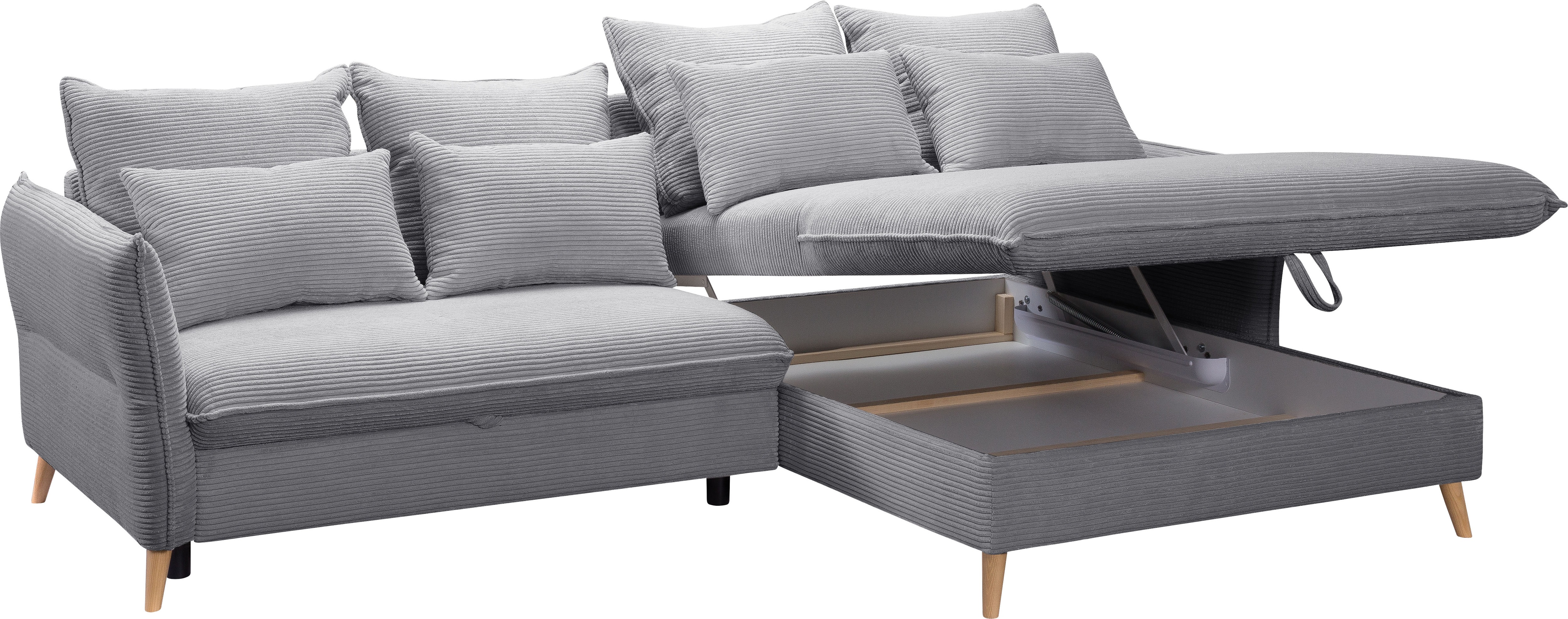 Thumbnail - exxpo - sofa fashion Ecksofa "WALPY, elegant & modern, bequem, schmale Armlehnen, Breite 274cm" L-Form, wahlweise mit Be...