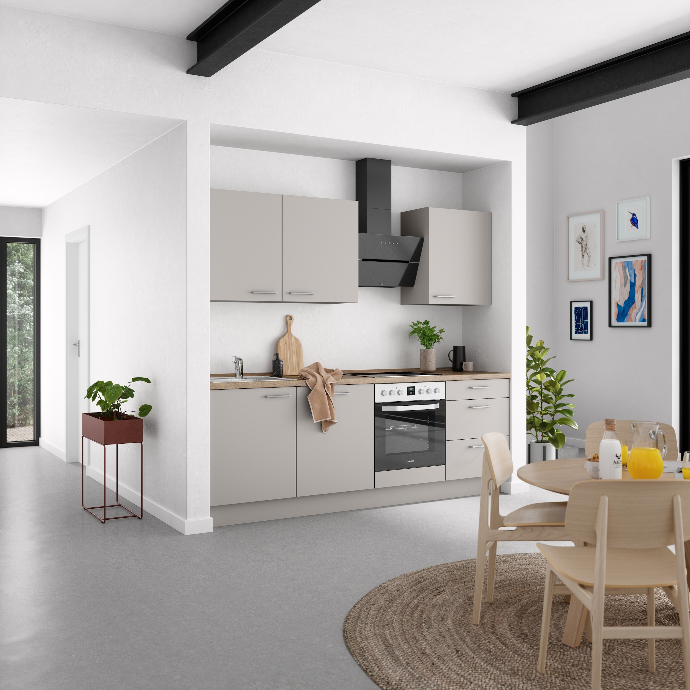nobilia® Küchenzeile »"Touch II"«, vormontiert, Ausrichtung wählbar, Breite 240 cm, wahlw. mit E-Geräten