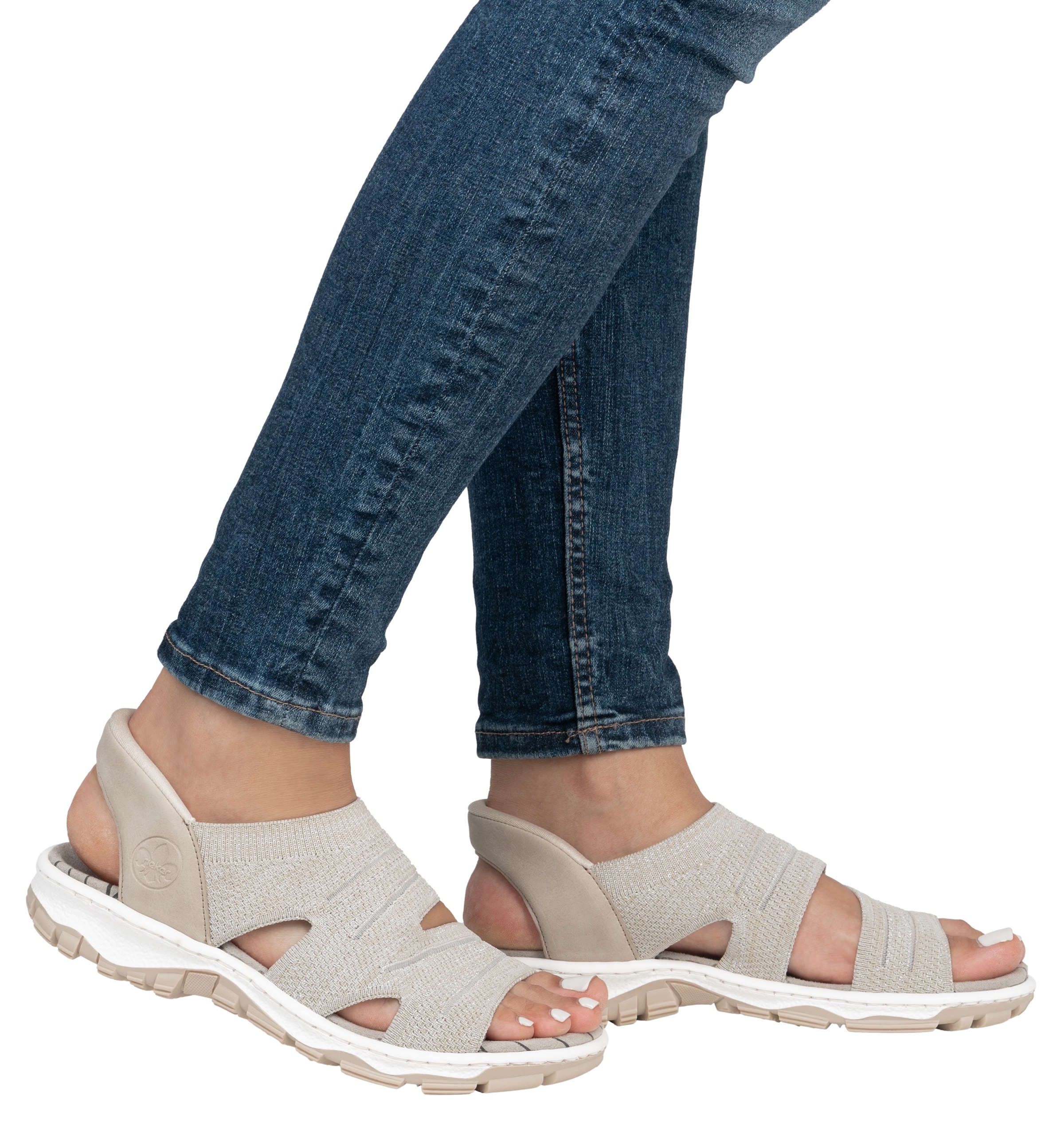 Rieker Sandale, Trekkingsandale, Outdoorsandale, Sommerschuh mit Elastik-Einschlupf