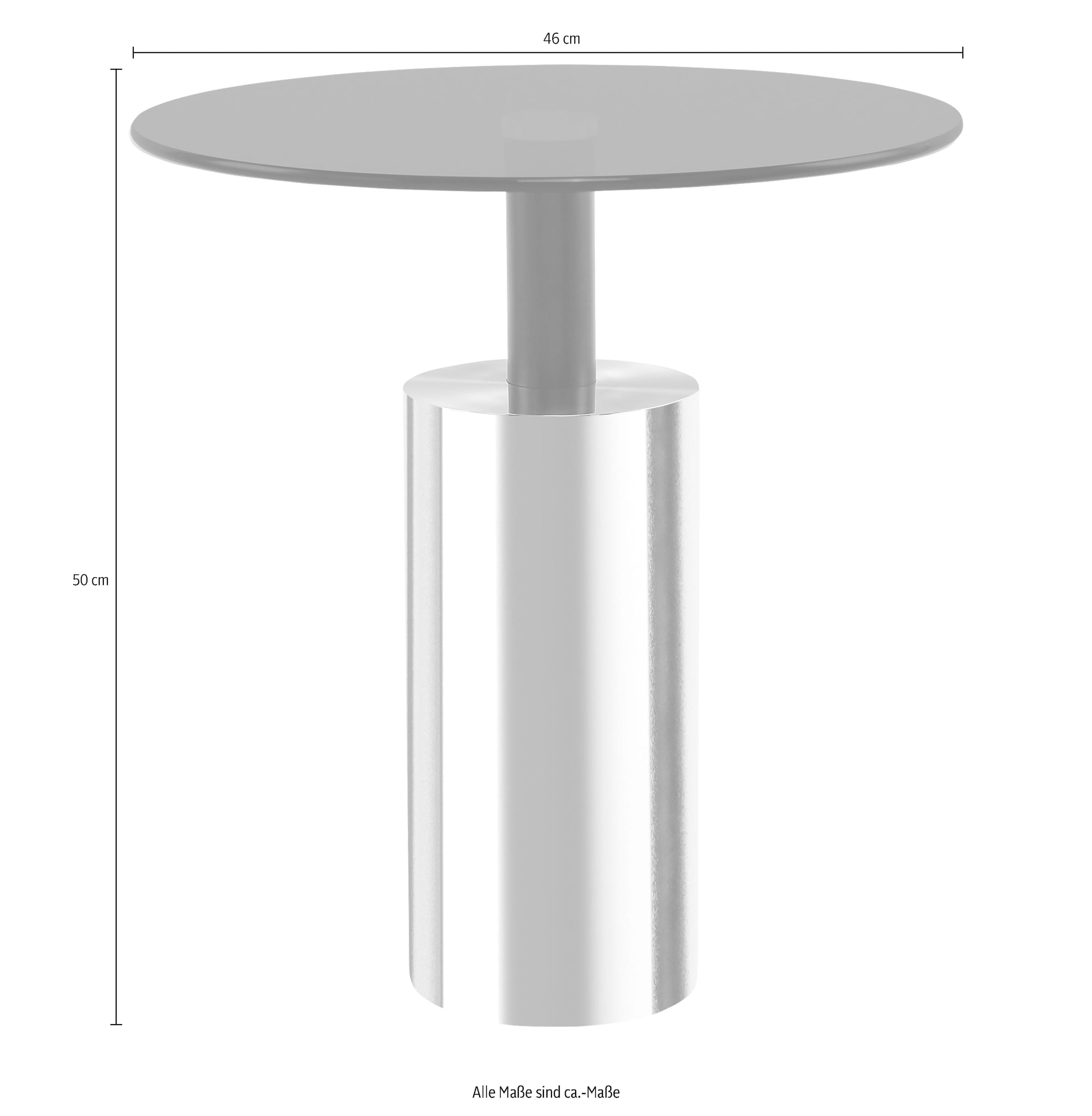 Kayoom Beistelltisch »Rosanna 525, Beistelltisch in glamourösem Stil,runde Glas-Tischplatte«, (1 St.), Runde Tischplatte, edles Design, zeitlose Farben, Sockel: Ø 15 cm