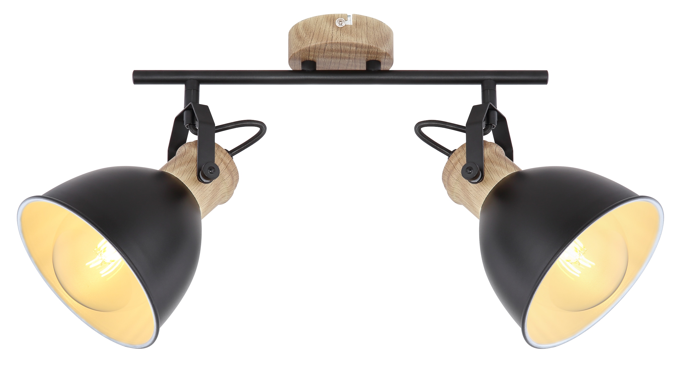 GLOBO LIGHTING Deckenstrahler »WIHO«, Leuchtmittel E27 | ohne Leuchtmittel, Deckenspot/schwarz/holzoptik/Flur/Wohnzimmer