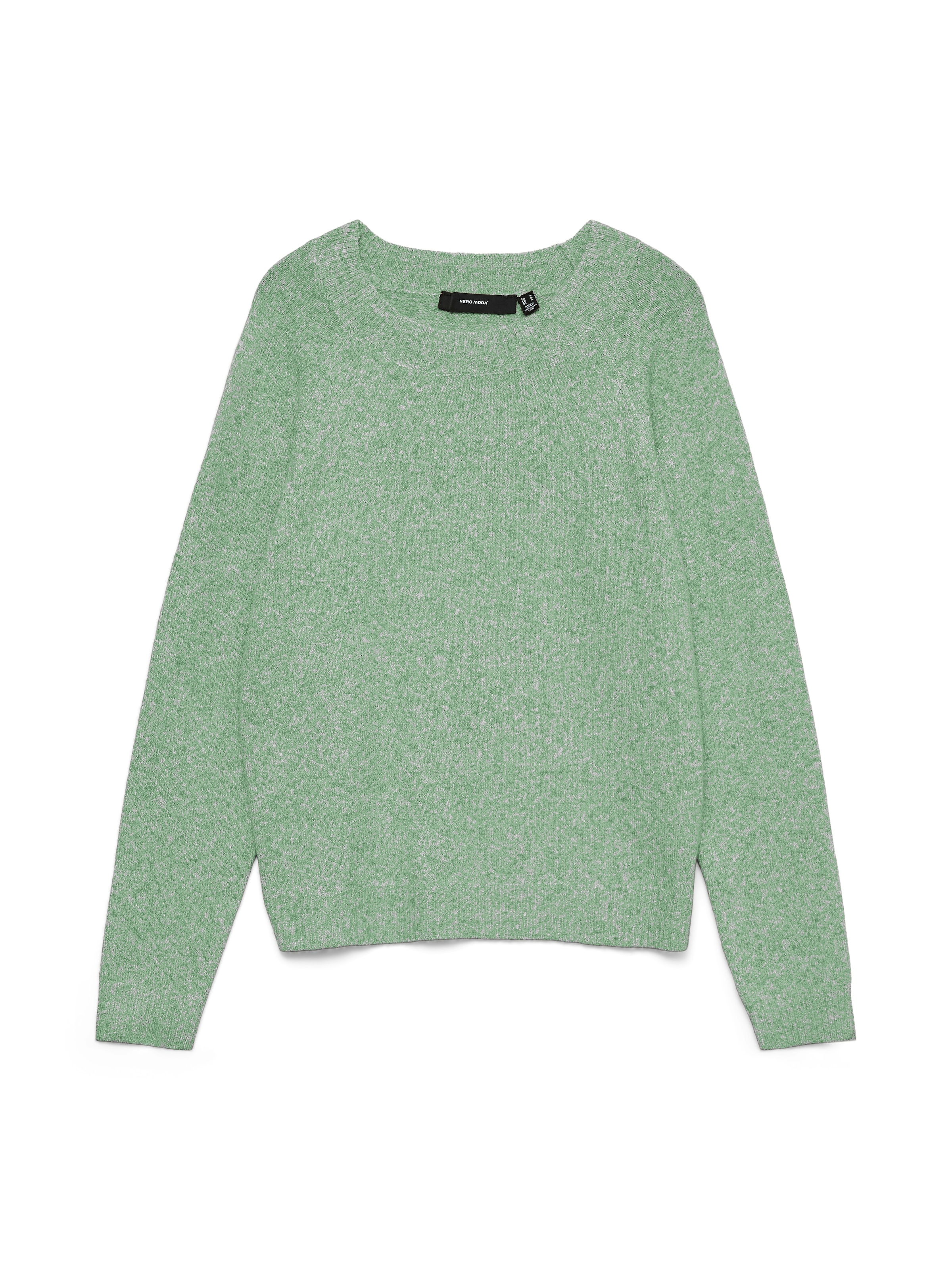 Vero Moda Rundhalspullover »VMDOFFY LS O-NECK BLOUSE GA NOOS« Materialmix, regular fit