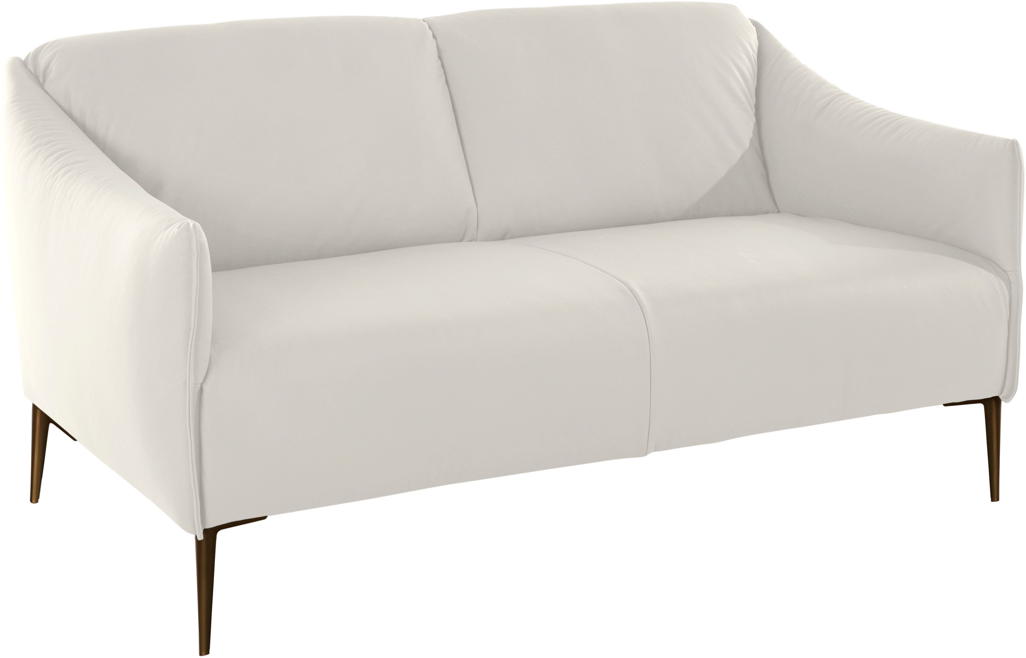 W.SCHILLIG 2-Sitzer "sally Design-Sofa, Loungsofa, bequem, schmale Armlehnen, Breite 154cm" mit Metallfüßen in Bronze pulverbeschichtet, Breite 154 cm