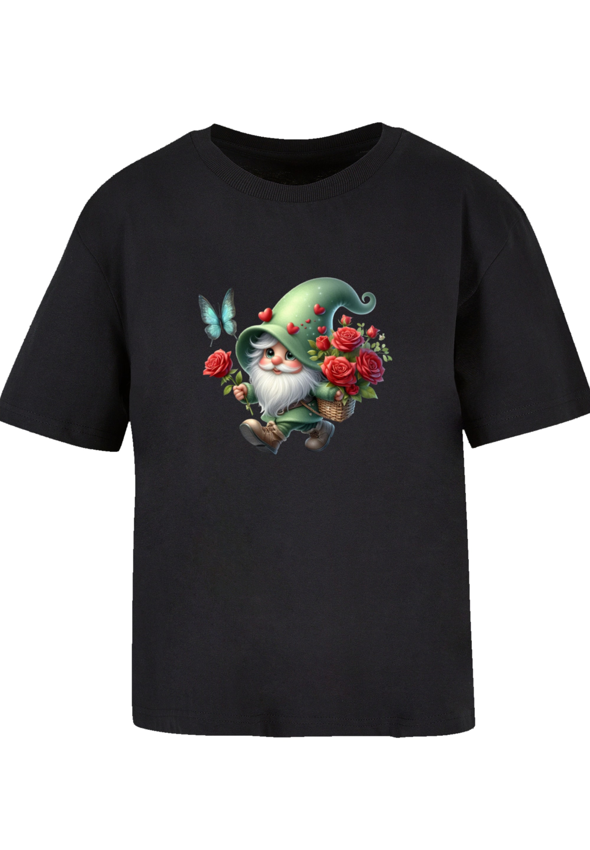 F4NT4STIC T-Shirt »Gnom Frühling Blumen Schmetterling«, Premium Qualität