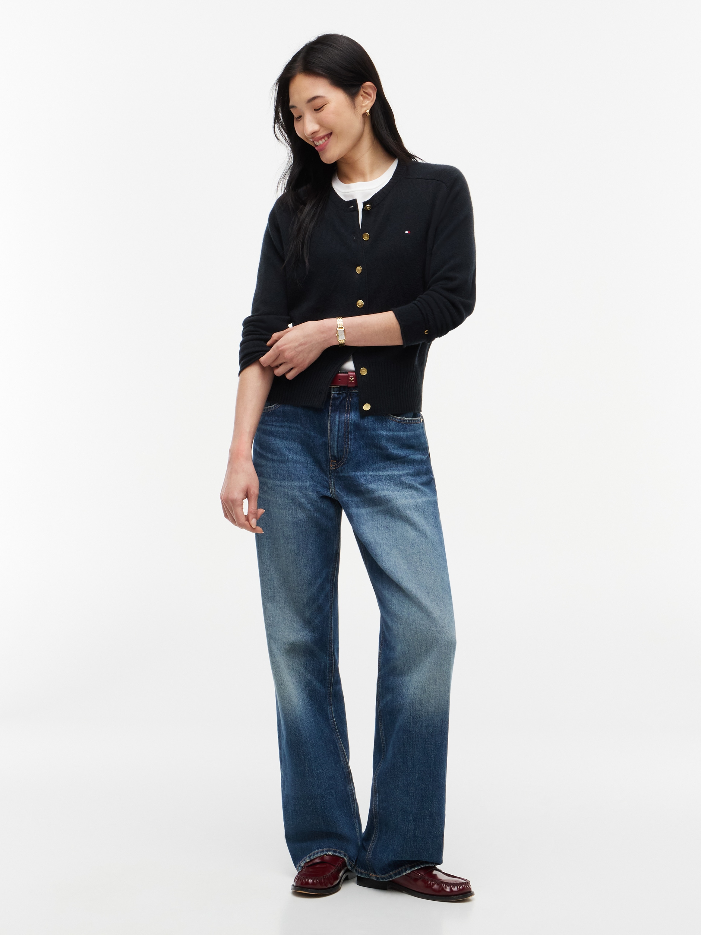Tommy Hilfiger Strickjacke »SOFT WOOL JERSEY SLIM CARDI« Wolle, slim fit