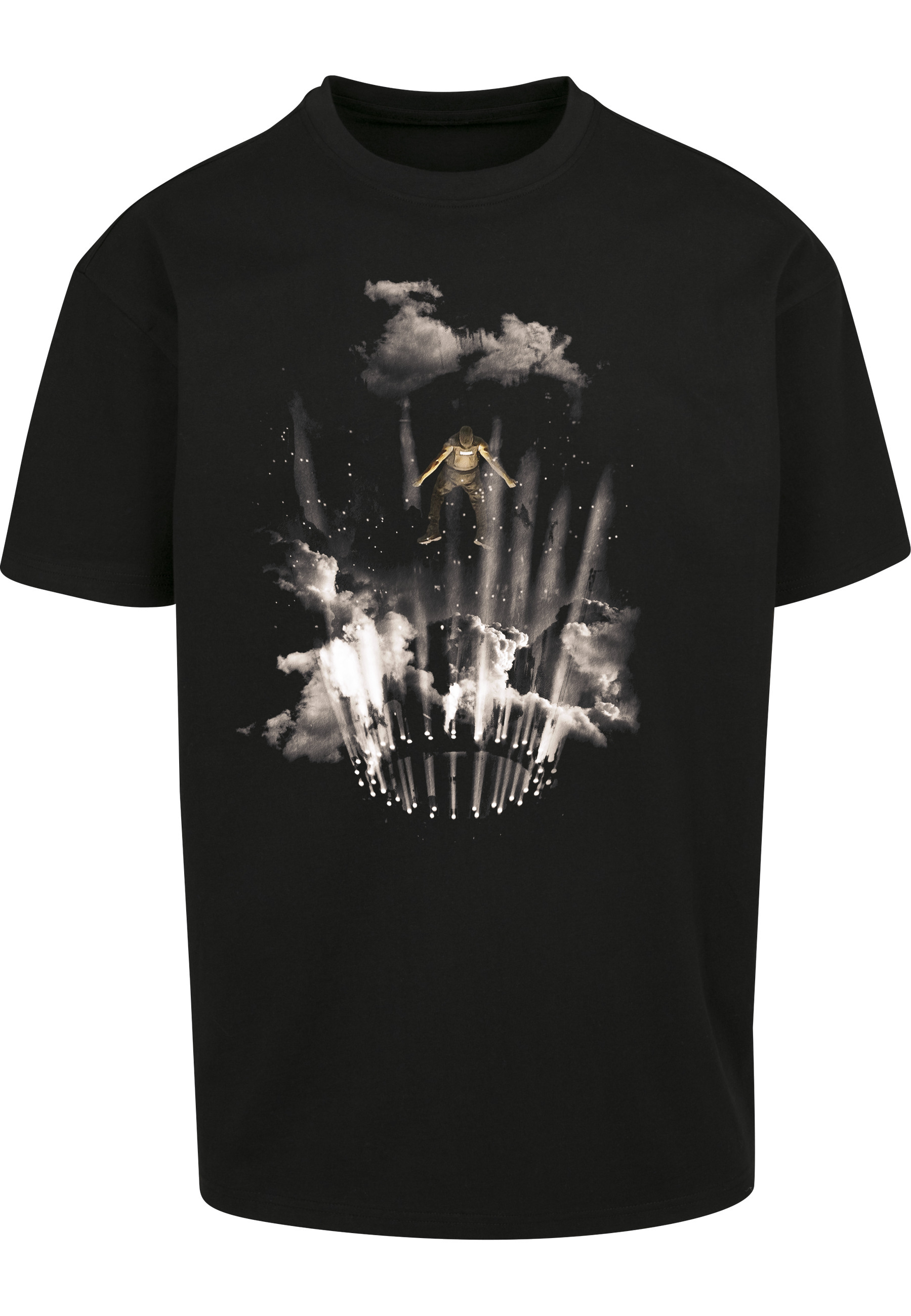 MisterTee T-Shirt "MisterTee Herren Flashing Lights Oversize Tee" 1 Stk.