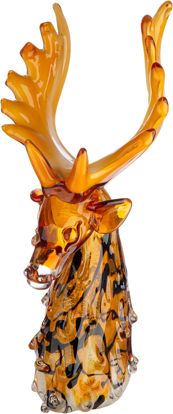 GILDE Skulptur "Figur Elch Elke orange" Elch Tierfigur Glasfigur Designobjekt Winterdeko skandinavisch