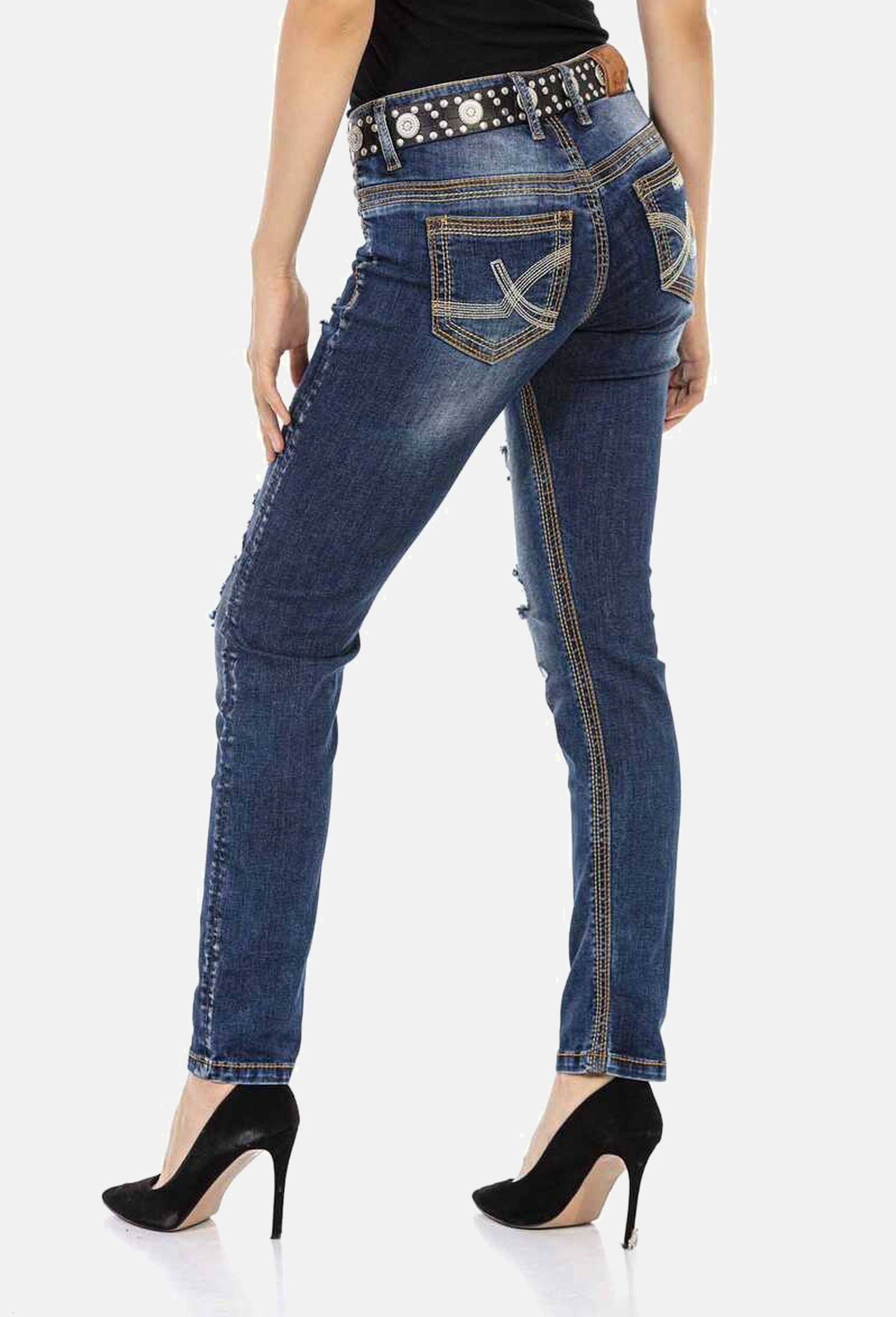 Cipo & Baxx Slim-fit-Jeans »Cipo & Baxx Jeans« mit lässigen Destroyed-Elementen, WD457