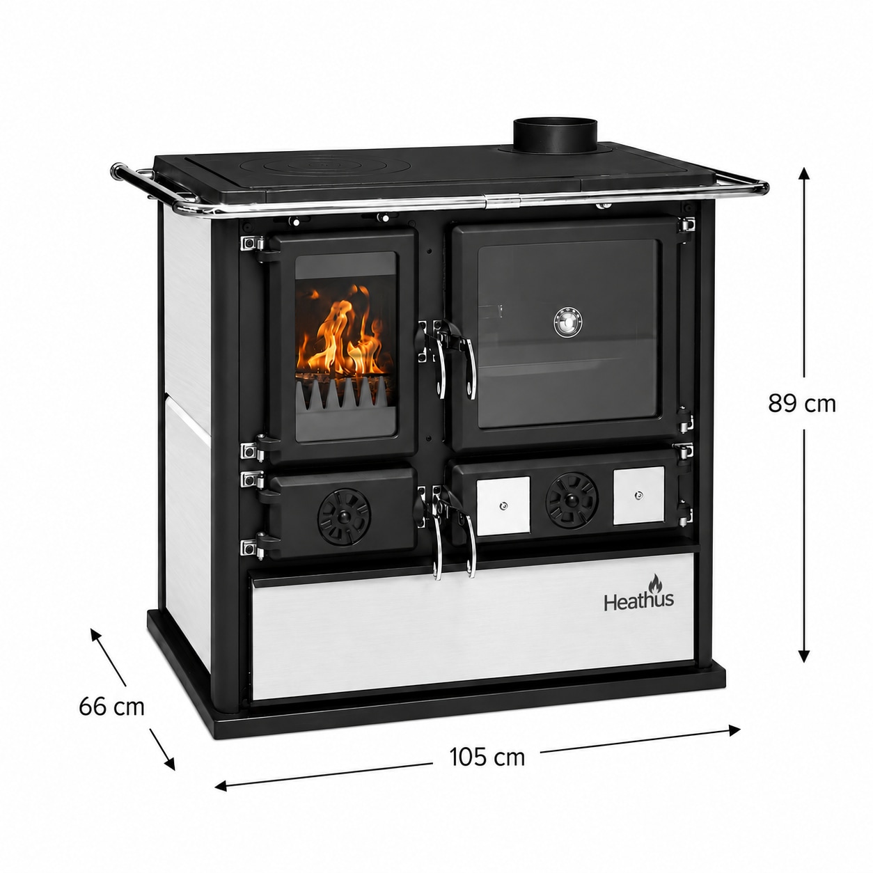  Festbrennstoffherd »Cook Premium Perl White« Küchenofen, Ofenherd zum Heizen, Kochen & Backen