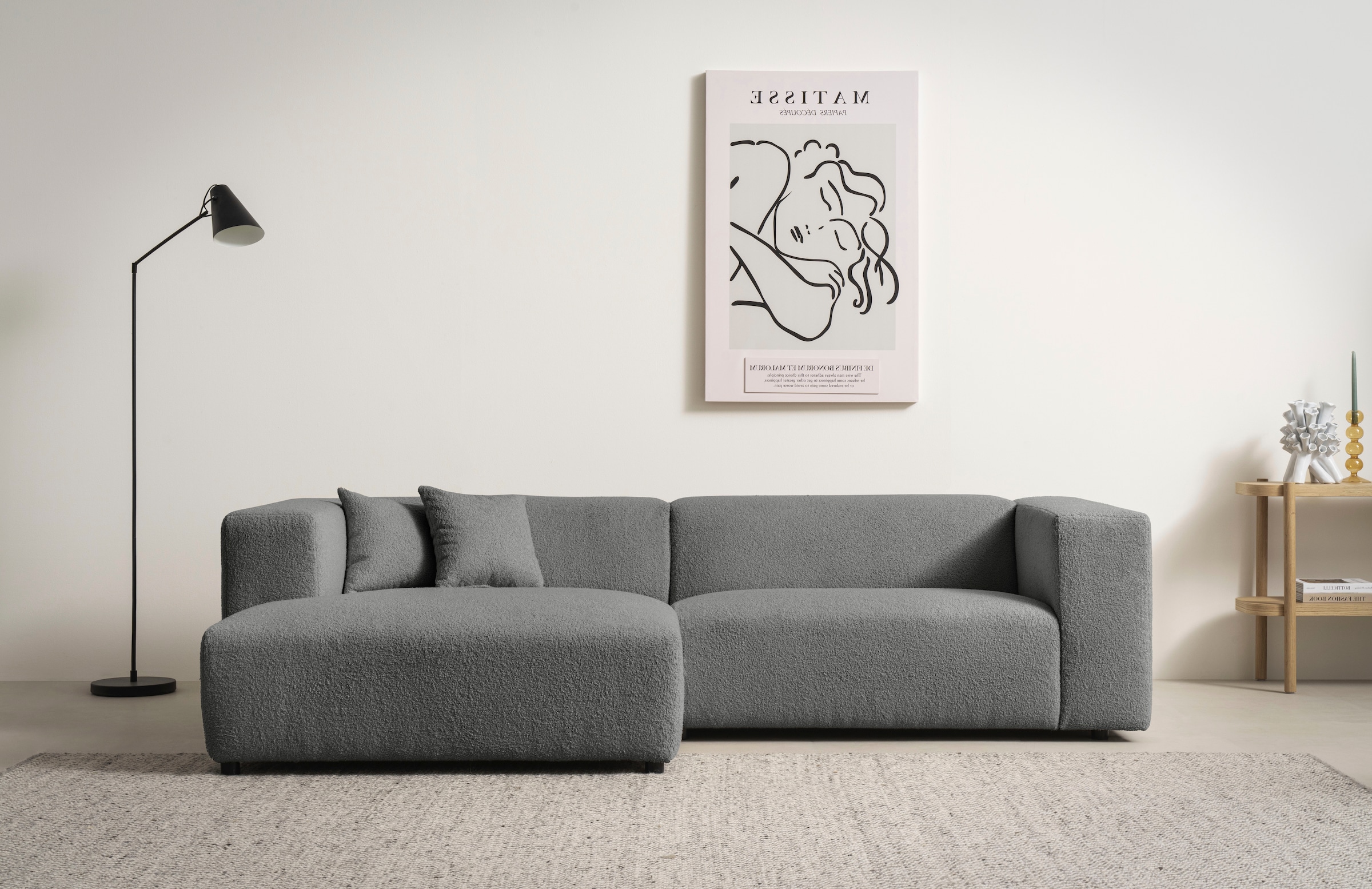 Home affaire Ecksofa "BAKELS, L-Form in Cord oder Boucle-Stoff, moderne Cou günstig online kaufen