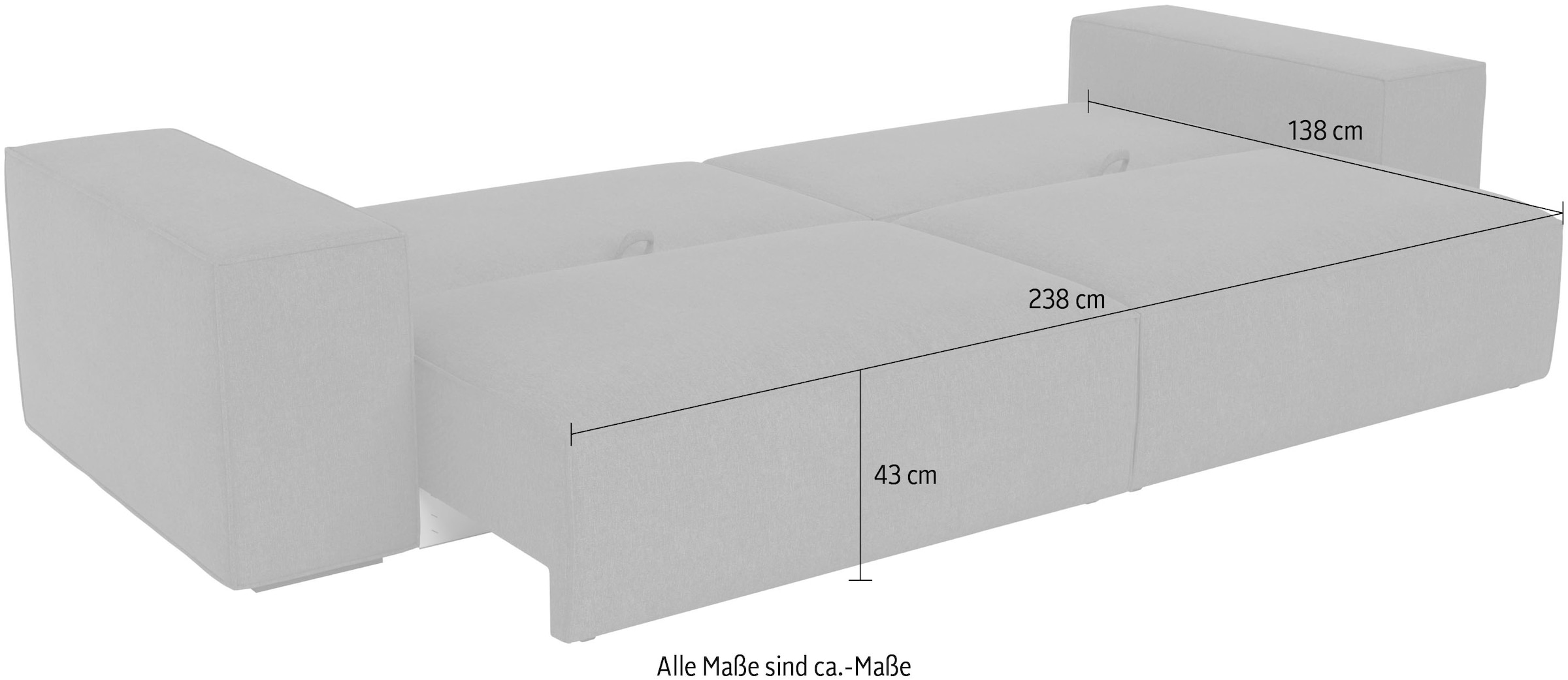 Trends by HG Big-Sofa »CONOR« Schlaffunktion + Bettkasten
