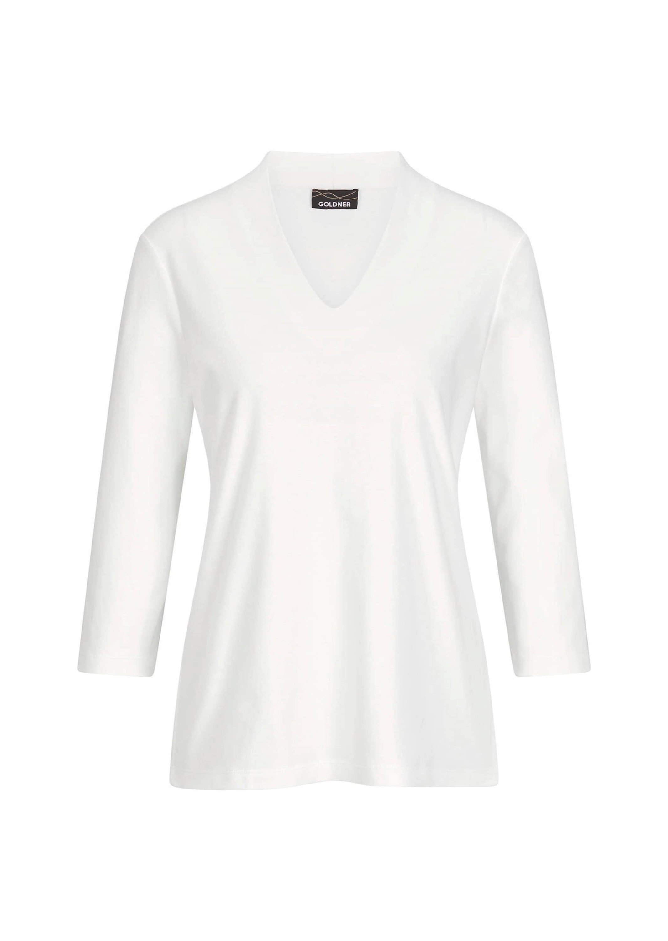 GOLDNER Kurzarmshirt "Kurzgröße Elegantes Basic-Shirt mit V-Ausschnitt" günstig online kaufen