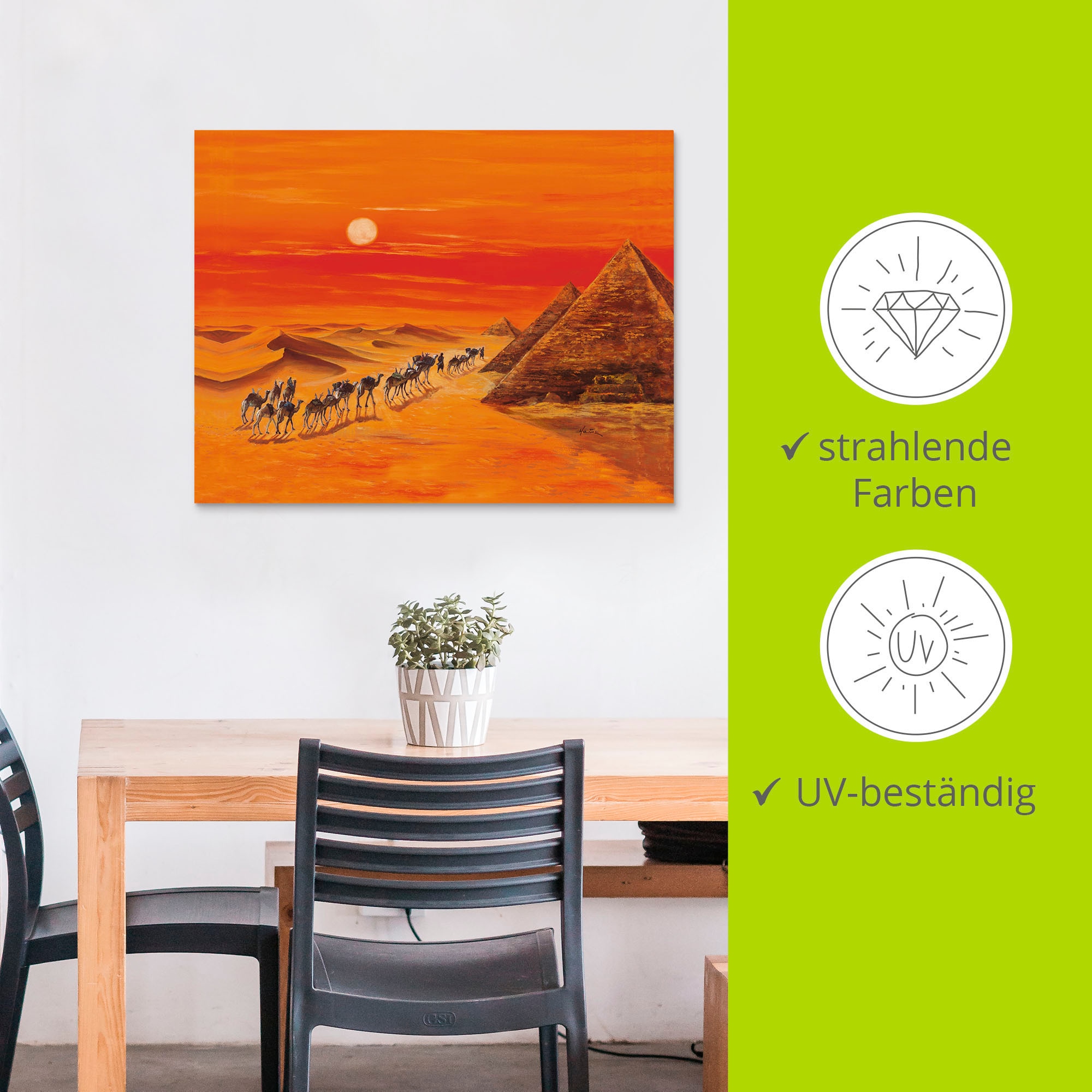 Artland Alu-Dibond-Druck »Karawane II« Afrika 1 Stk. tlg. für Innen- und Außenbereich geeignet, Outdoorbild