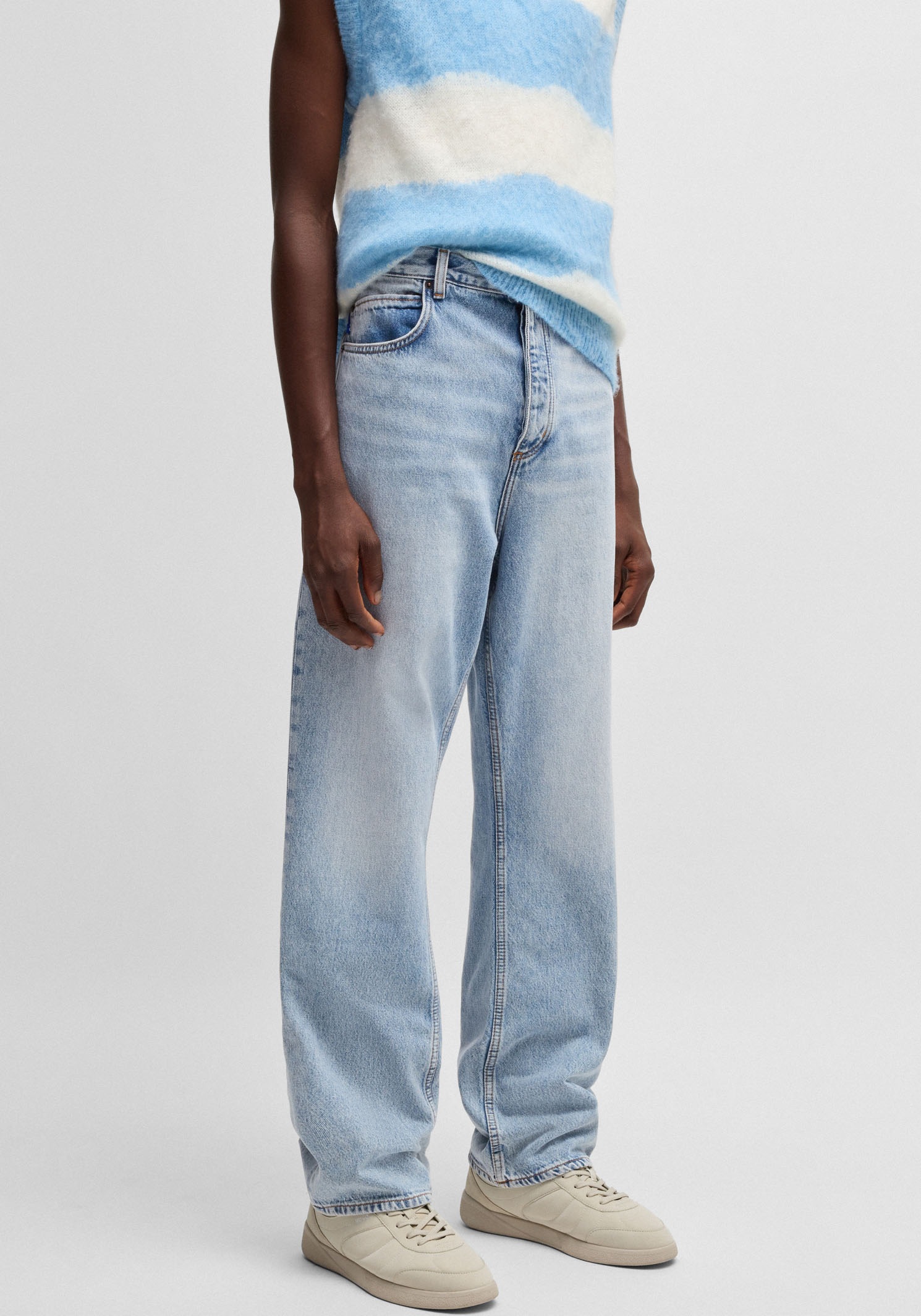 HUGO Blue Loose-fit-Jeans "Nate", in heller Waschung günstig online kaufen