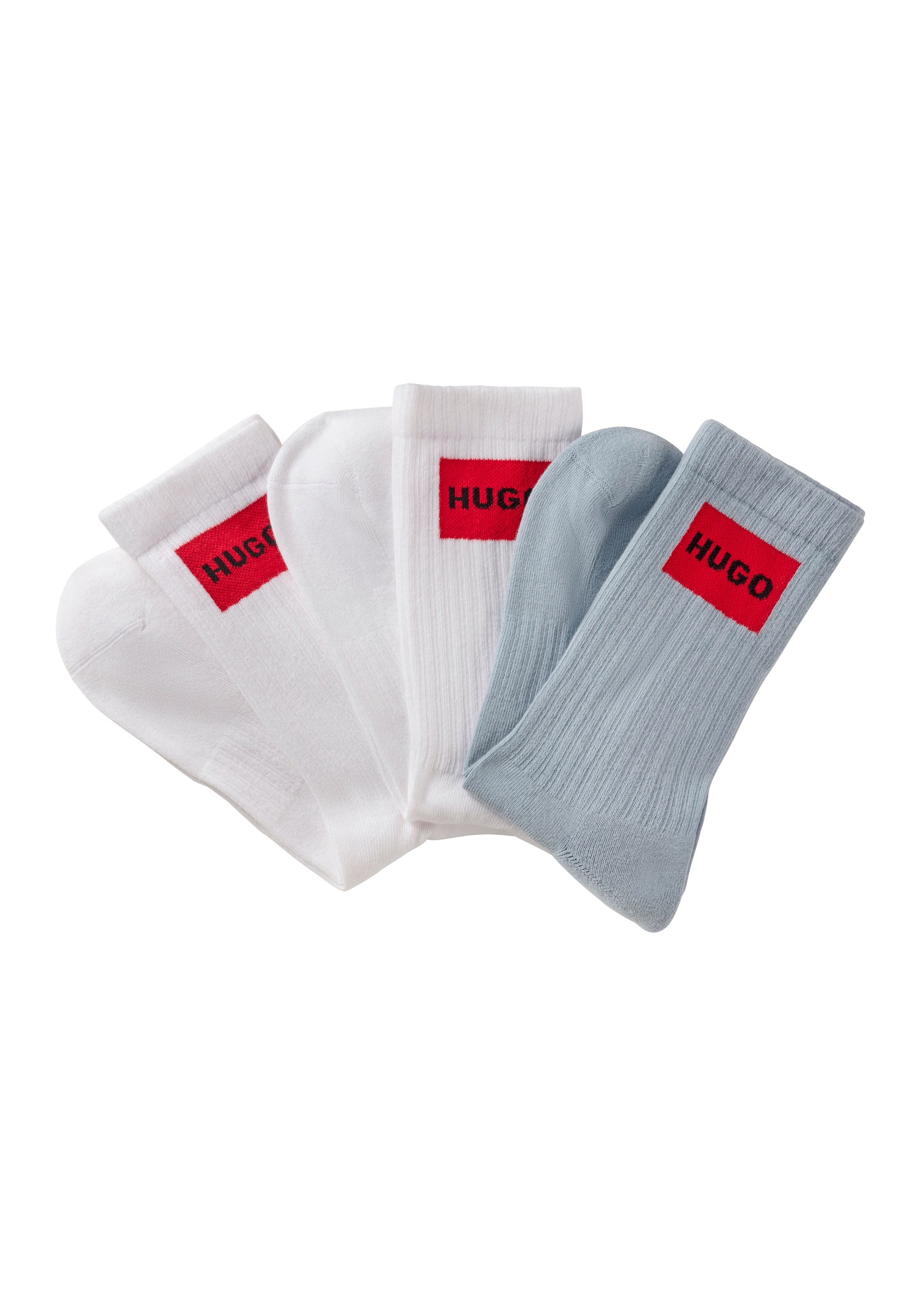 HUGO Underwear Freizeitsocken "3P QS RIB LABEL", (Packung, 3 Paar, 3er), mi günstig online kaufen